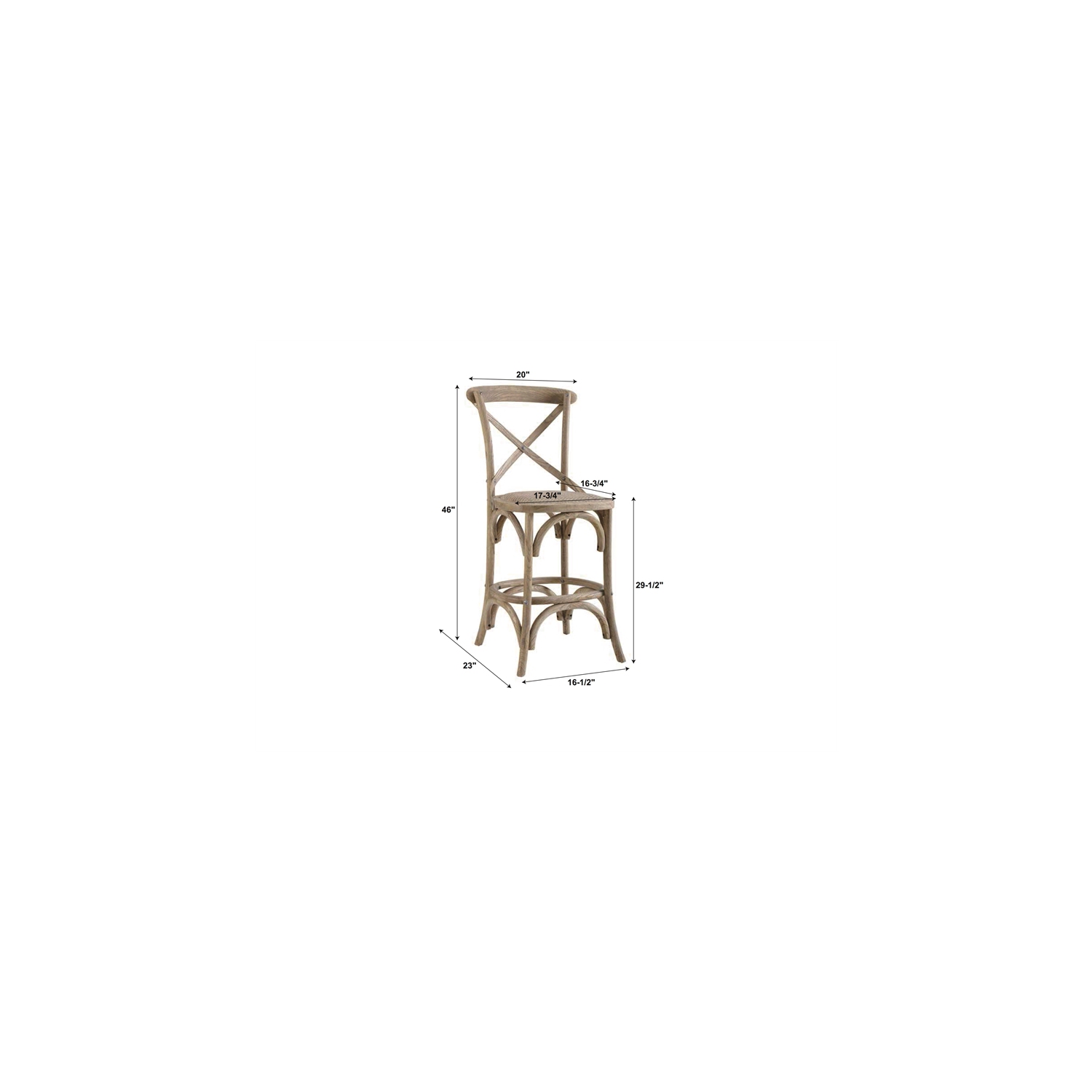 Linon Moxy 30" Wood Bar Stool in Gray Wash