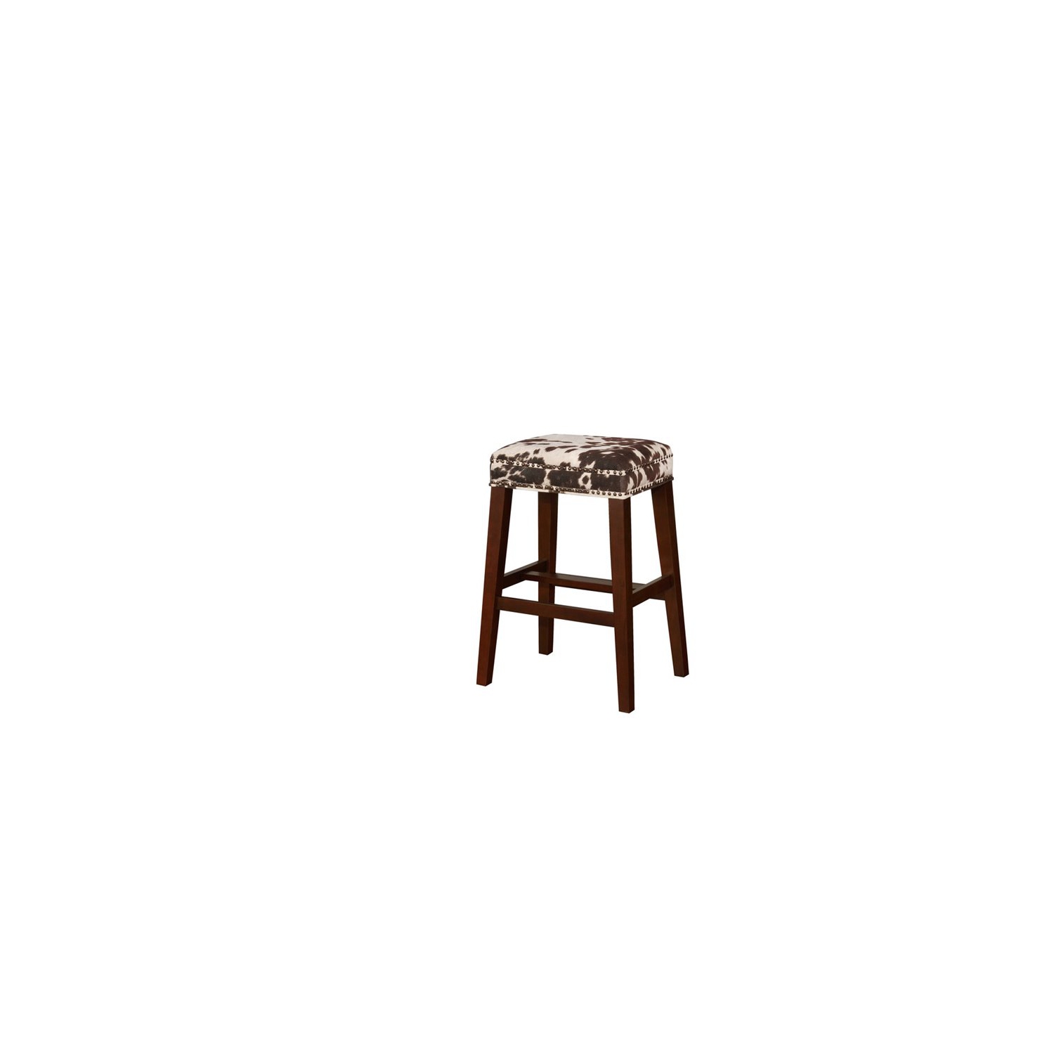 Linon Walt 30.5" Wood Cow Print Bar Stool in Brown