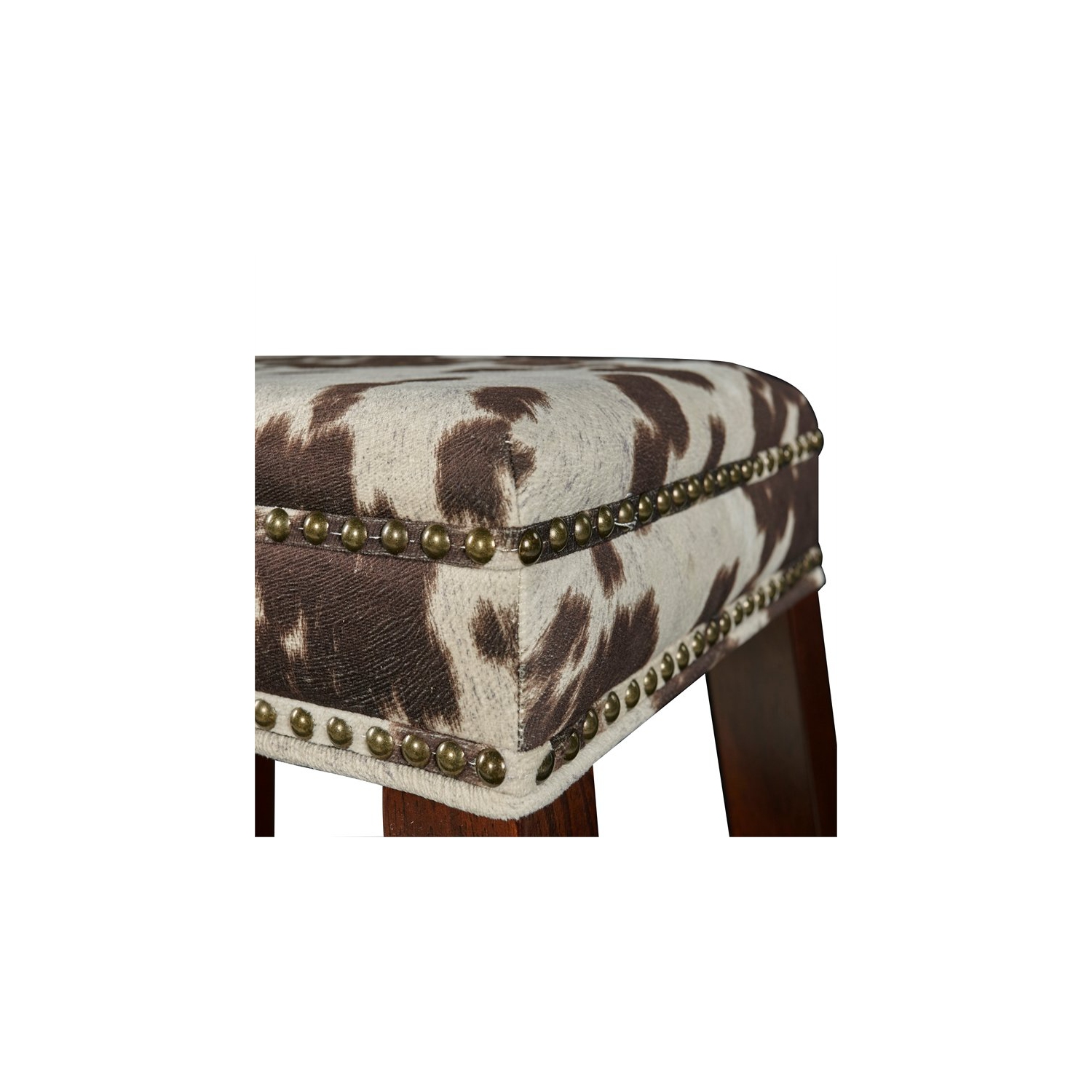 Linon Walt 30.5" Wood Cow Print Bar Stool in Brown