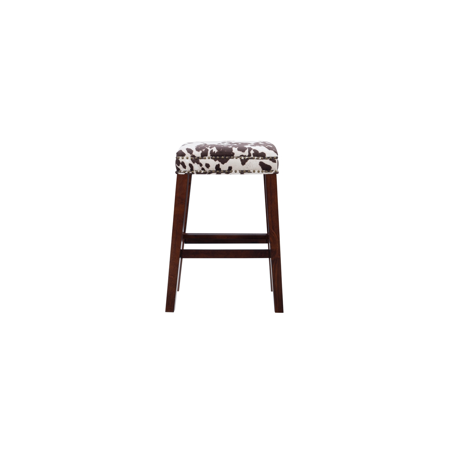Linon Walt 30.5" Wood Cow Print Bar Stool in Brown
