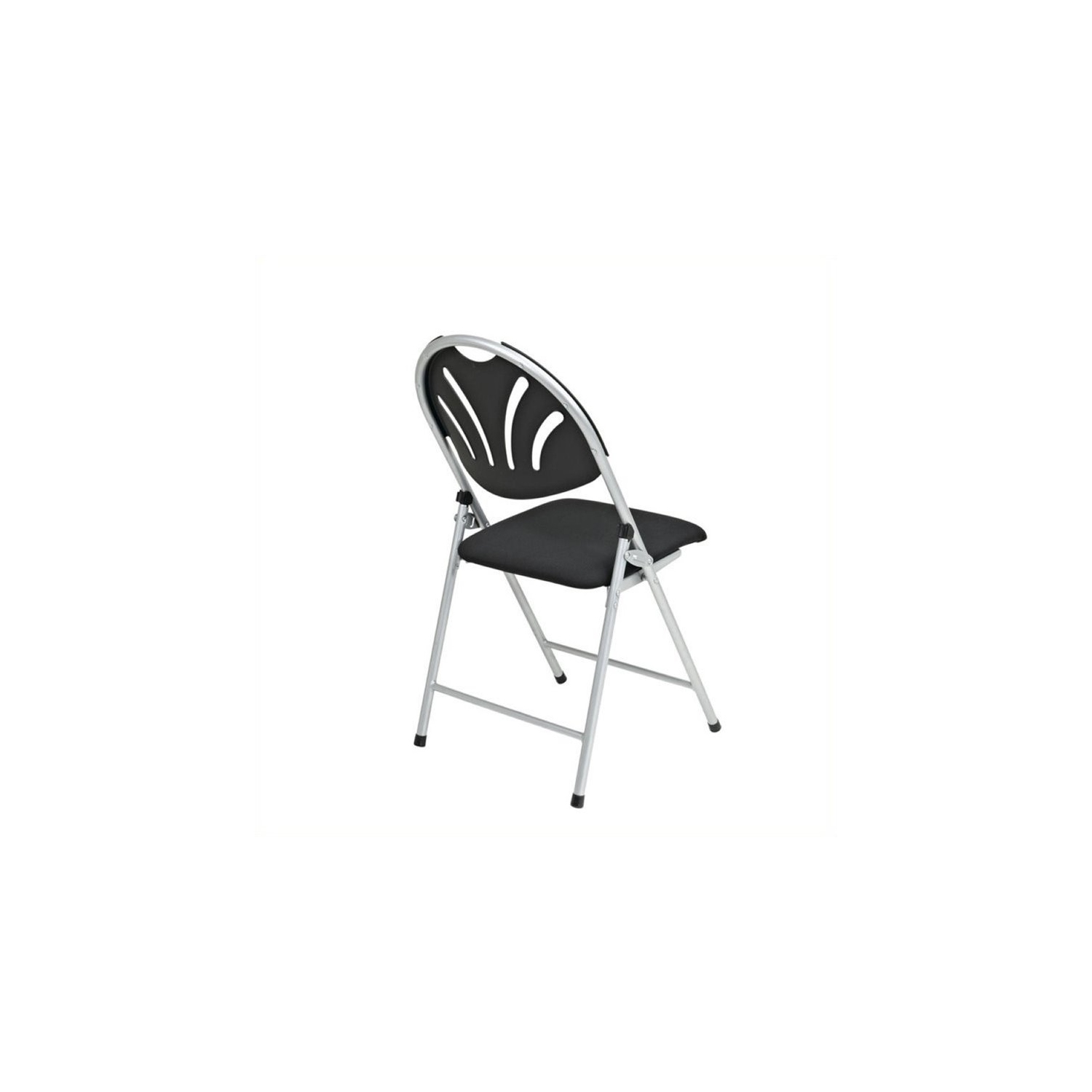 Scranton & Co Plastic Folding Chair in Black and Silver