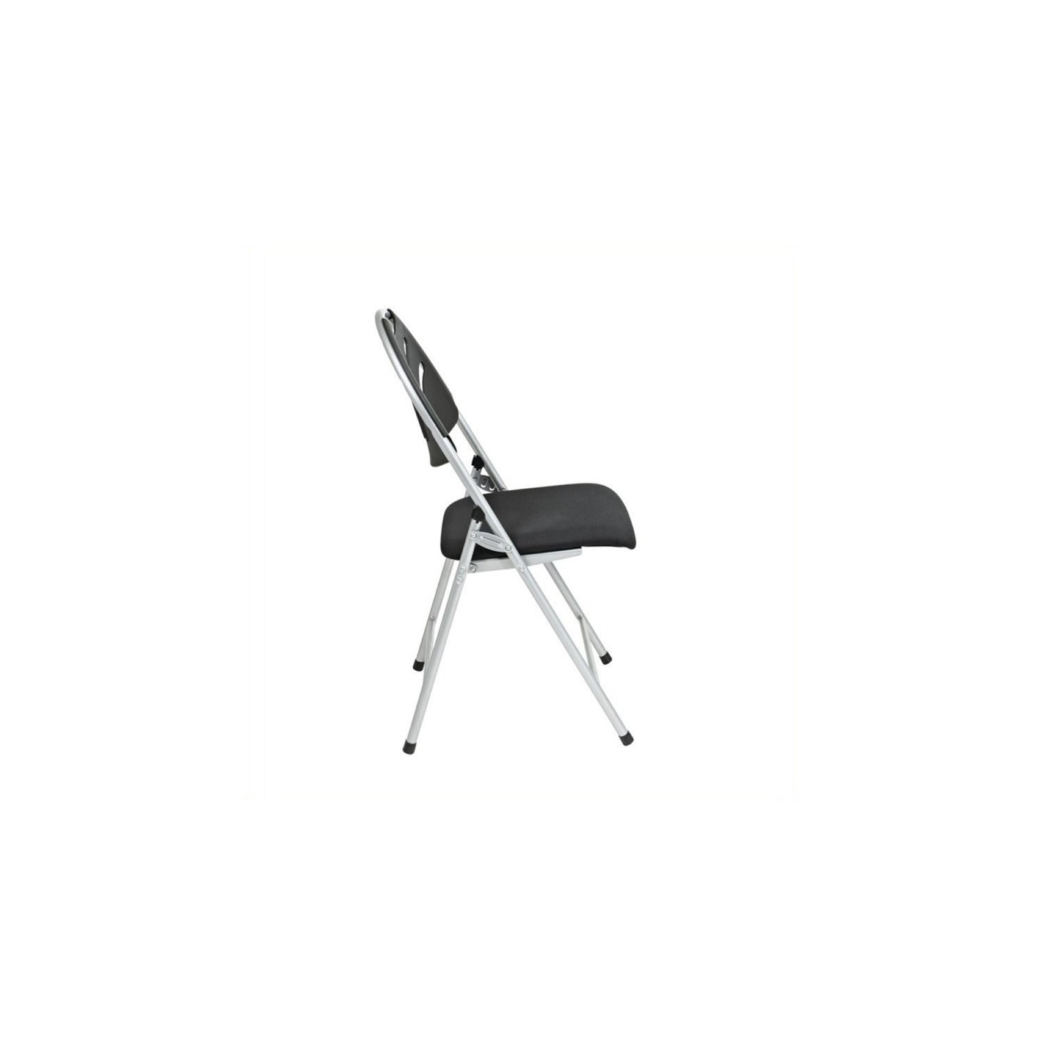 Scranton & Co Plastic Folding Chair in Black and Silver