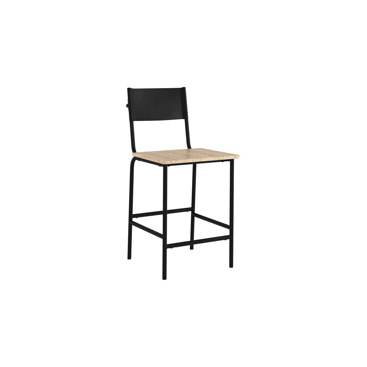 Sauder Boulevard Cafe Faux Leather Back Counter Stool in Black Back/Black Frame