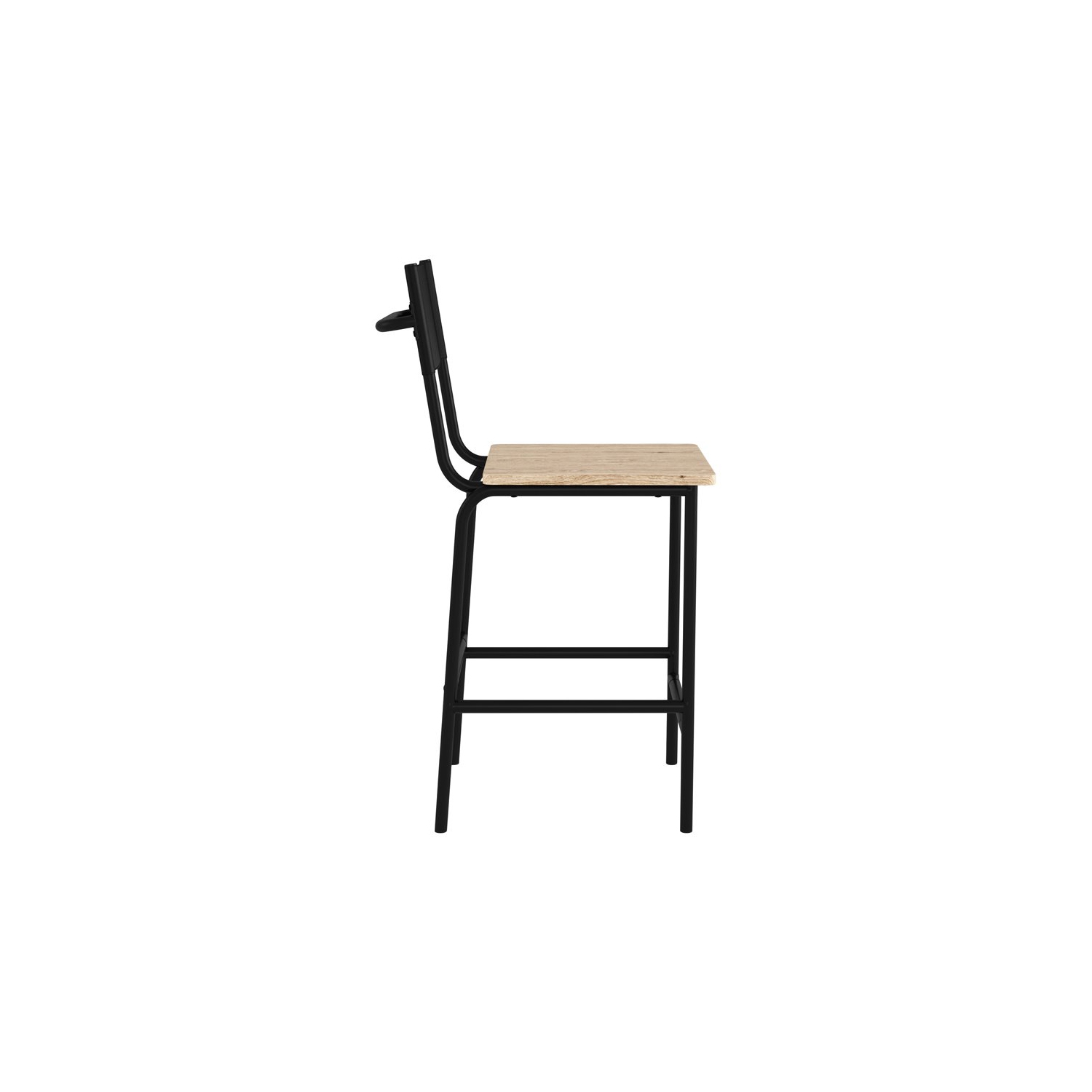 Sauder Boulevard Cafe Faux Leather Back Counter Stool in Black Back/Black Frame