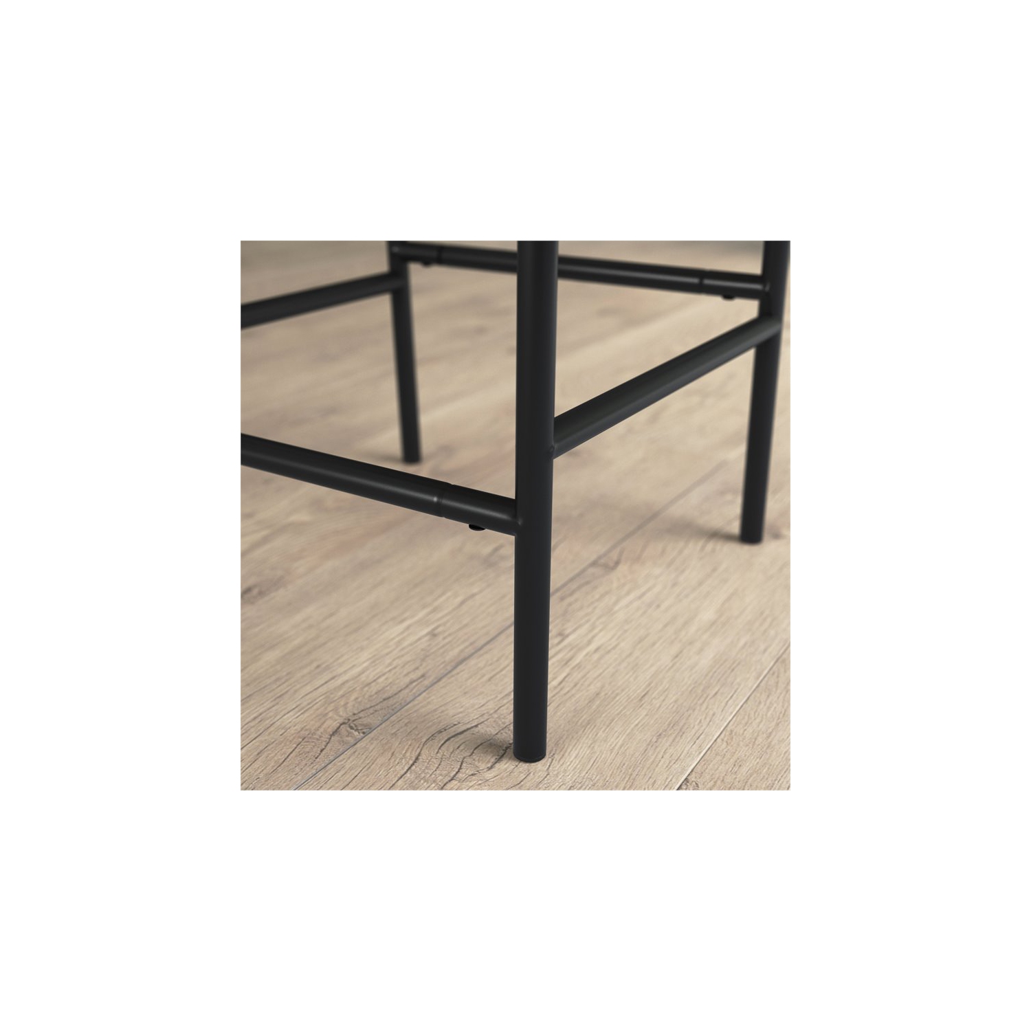 Sauder Boulevard Cafe Faux Leather Back Counter Stool in Black Back/Black Frame