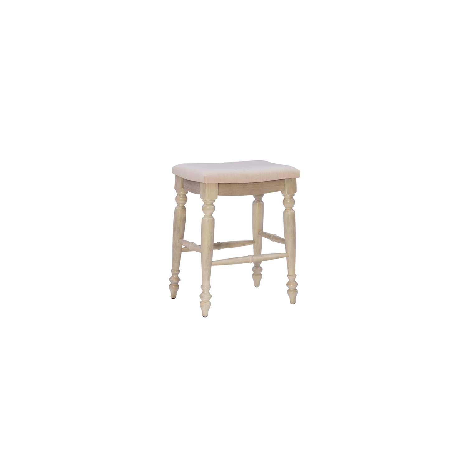 Tabouret de comptoir sans dossier en bois 25 po Marino de Linon - Blanc délavé