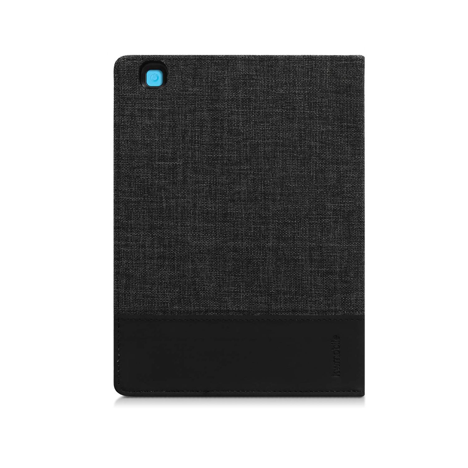kwmobile Case Compatible with Kobo Aura ONE - PU Leather and Canvas e-Reader Cover - Anthracite/Black