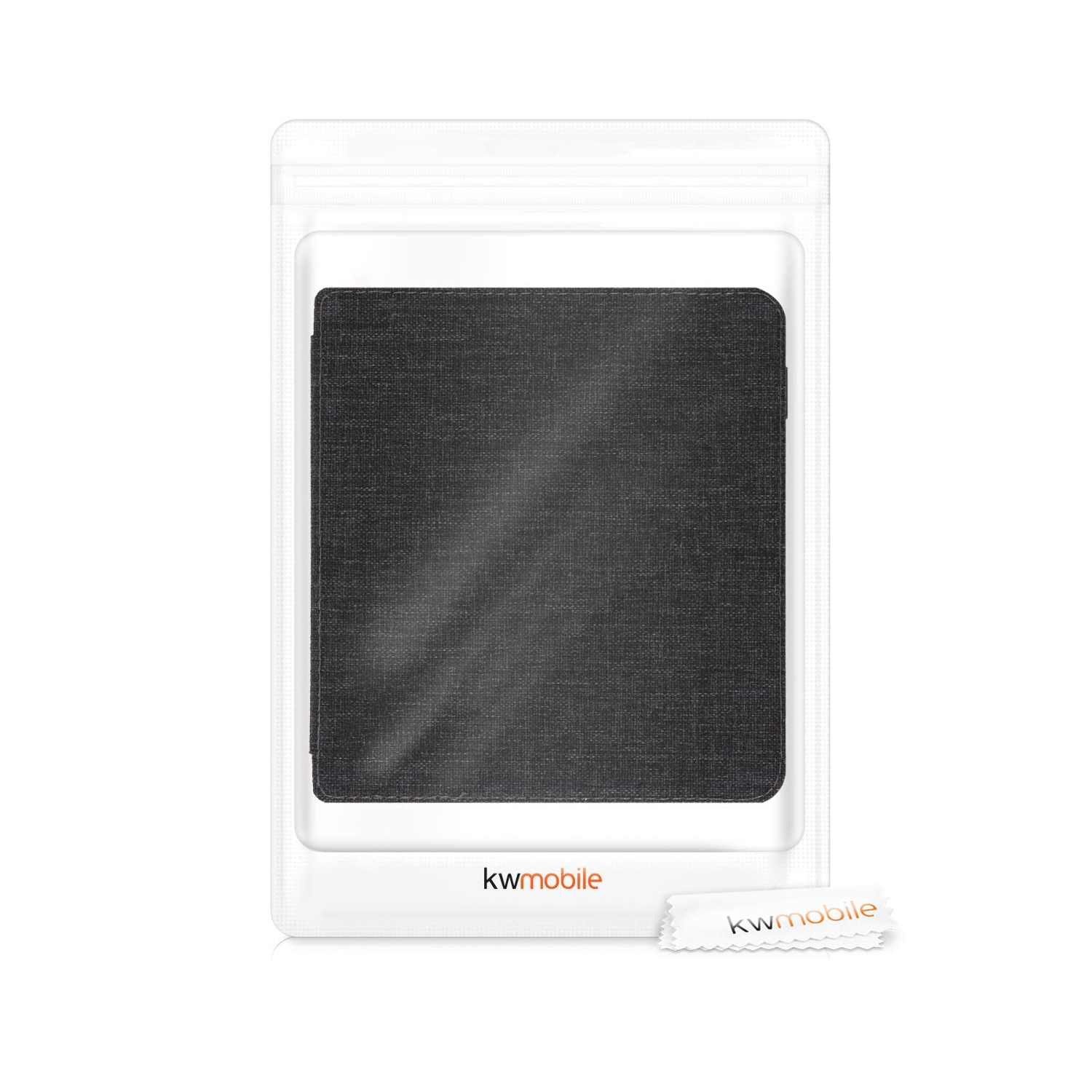 kwmobile Origami Case Compatible with Kobo Libra H2O - Slim Fabric Cover - Dark Grey