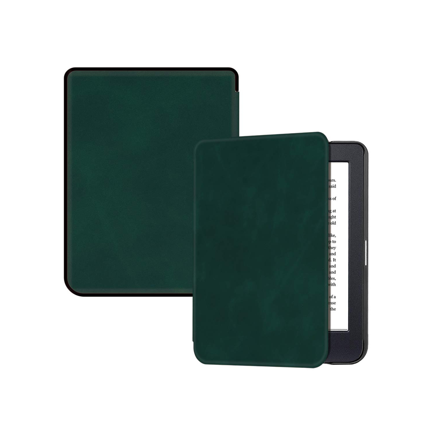 Slim Case for Kobo Clara HD - Premium PU Leather Book Folio Protective Cover with Auto Sleep & Wake (Dark Green)