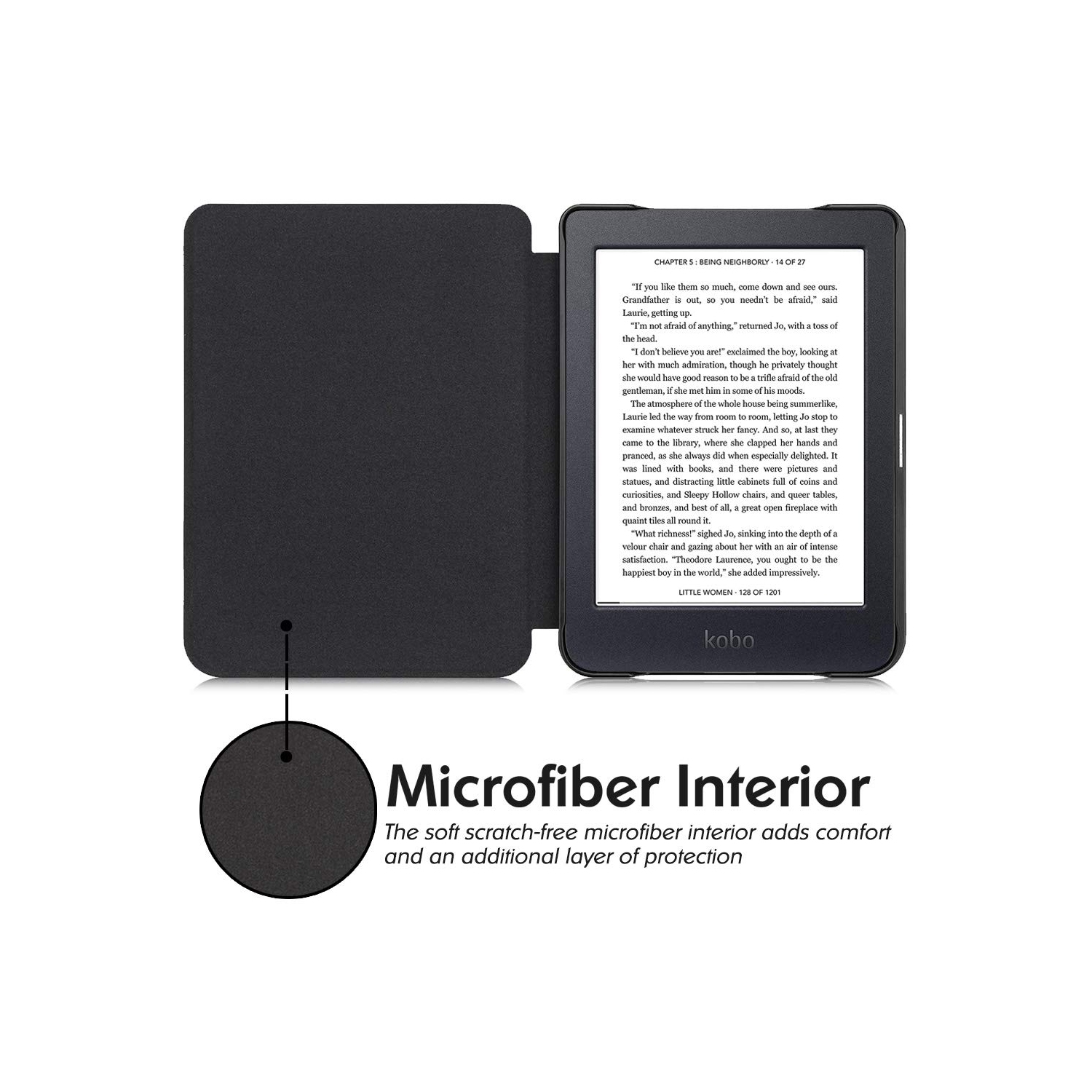 Slim Case for Kobo Clara HD - Premium PU Leather Book Folio Protective Cover with Auto Sleep & Wake (Dark Green)