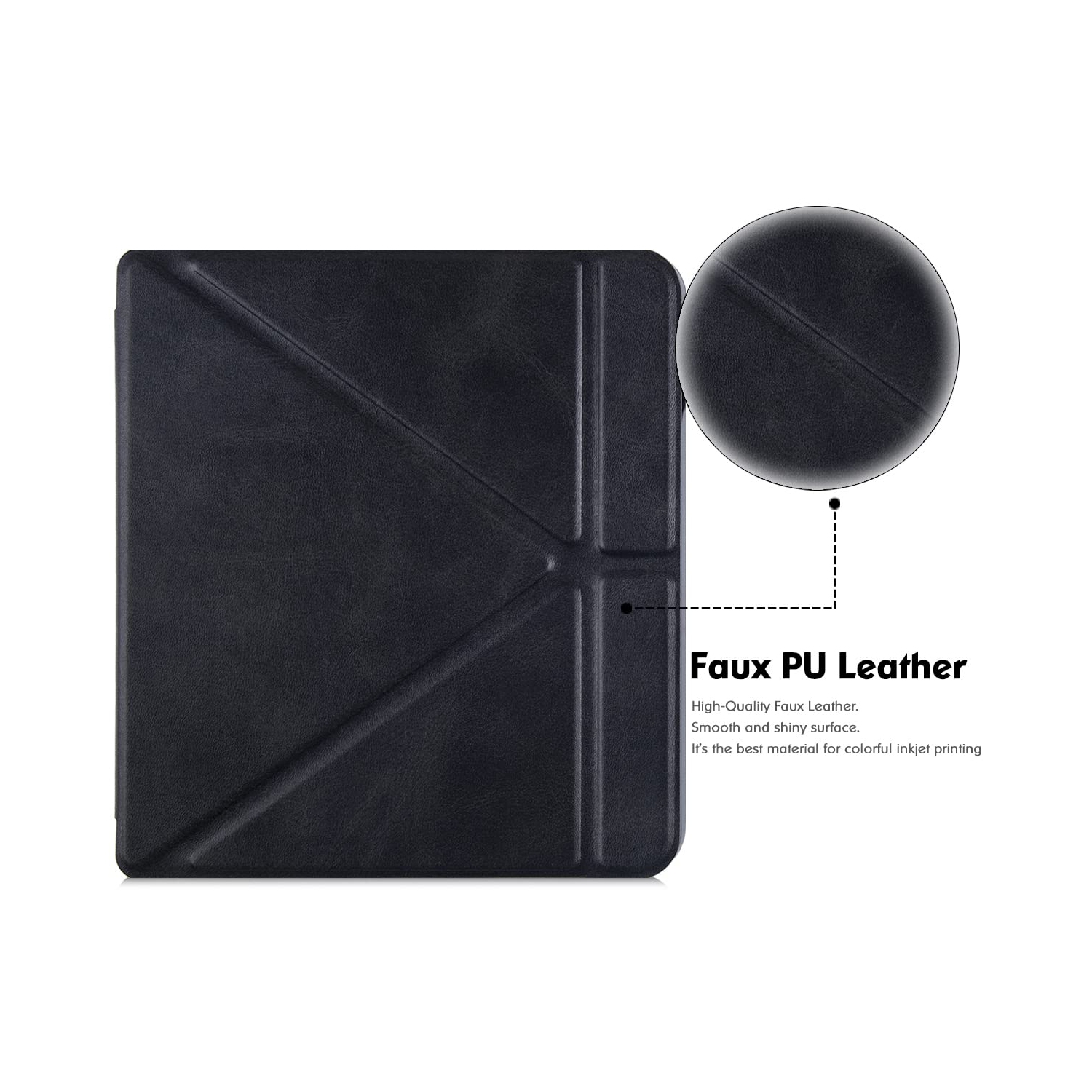 BOZHUORUI Kobo Libra 2 eReader Case - Premium PU Leather Origami Stand Protective Cover with Aut
