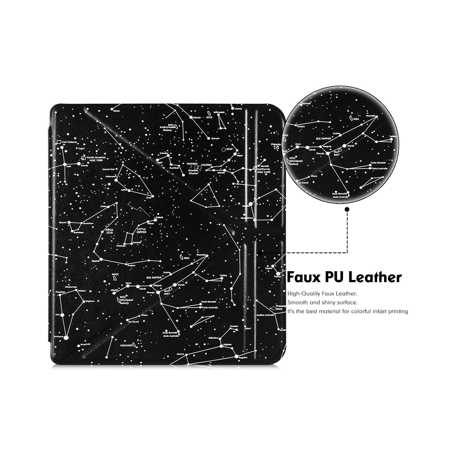 BOZHUORUI Kobo Libra 2 eReader Case - Premium PU Leather Origami Stand Protective Cover with Aut