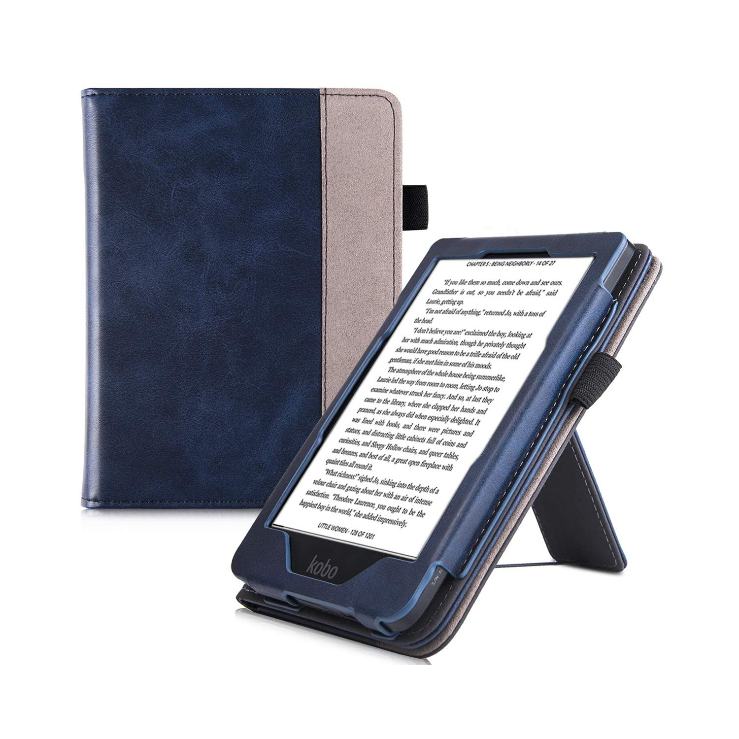 BOZHUORUI Stand Case for Kobo Clara HD eReader - Premium PU Leather Protective Sleeve Cover with