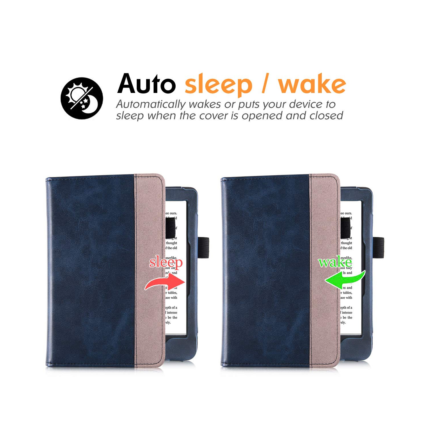 BOZHUORUI Stand Case for Kobo Clara HD eReader - Premium PU Leather Protective Sleeve Cover with