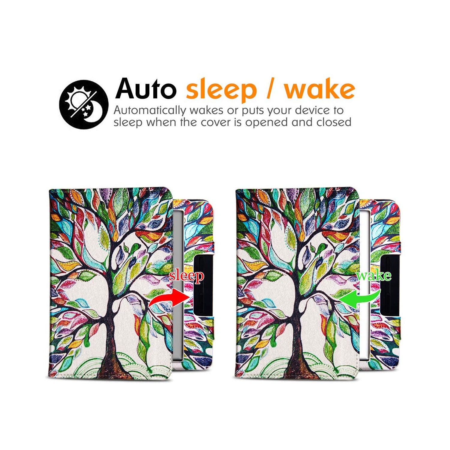 BOZHUORUI – Étui sur socle pour lecteurs électroniques Libra H2O de Kobo – Étui protecteur en cuir de polyuréthane de qualité supérieure avec