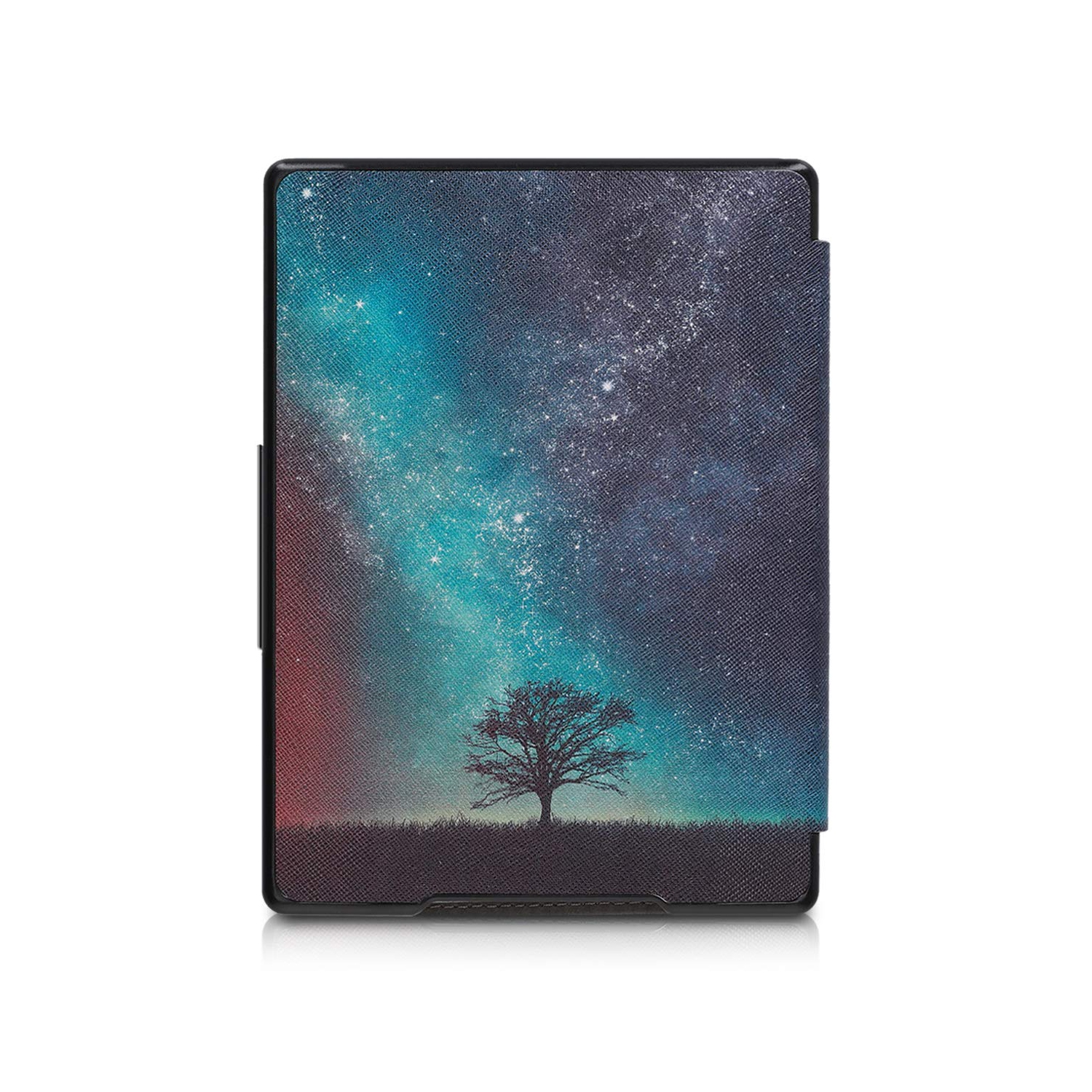 kwmobile Case Compatible with Kobo Aura H2O Edition 1 - Case PU e-Reader Cover - Cosmic Nature Blue/Grey/Black