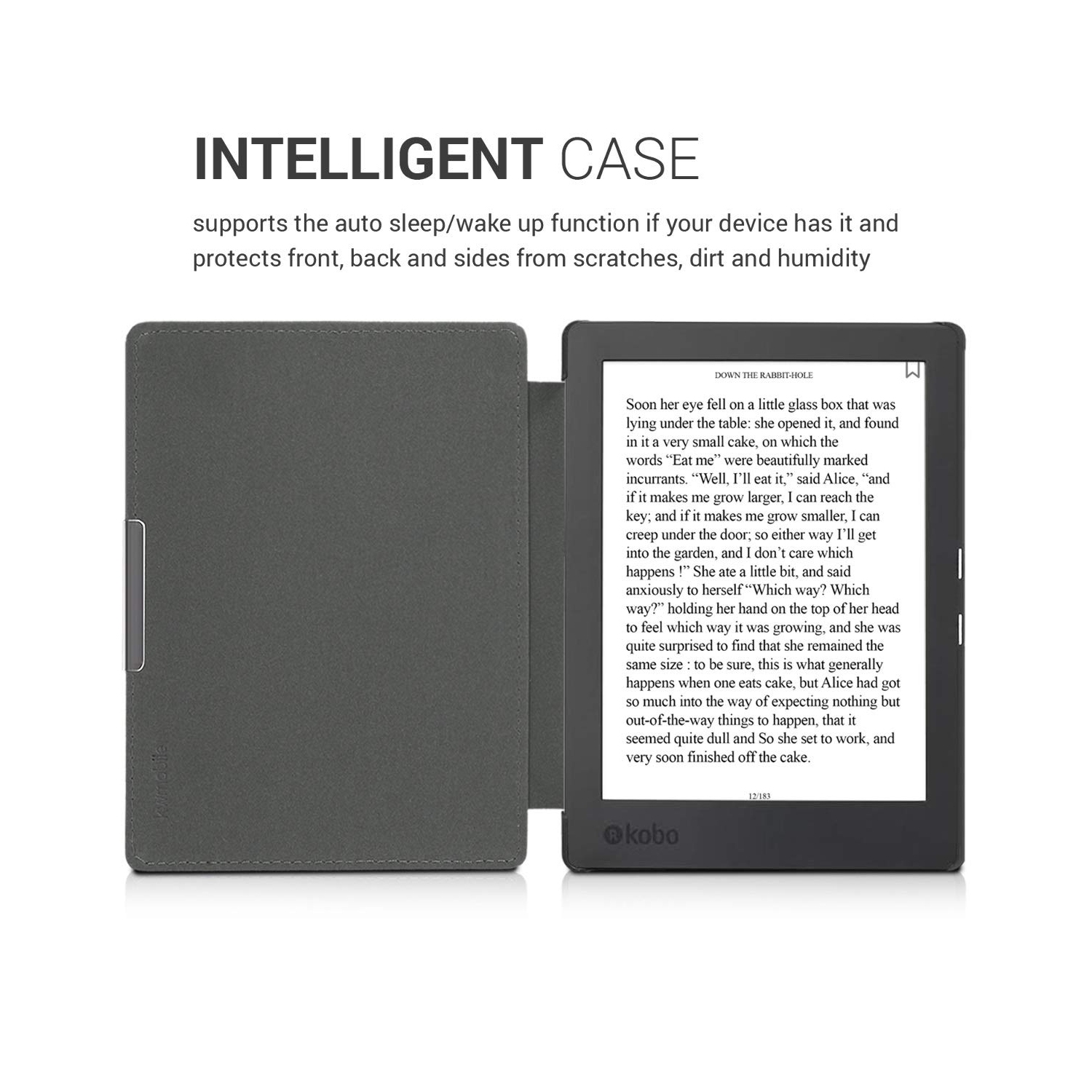 kwmobile Case Compatible with Kobo Aura H2O Edition 1 - Case PU e-Reader Cover - Cosmic Nature Blue/Grey/Black