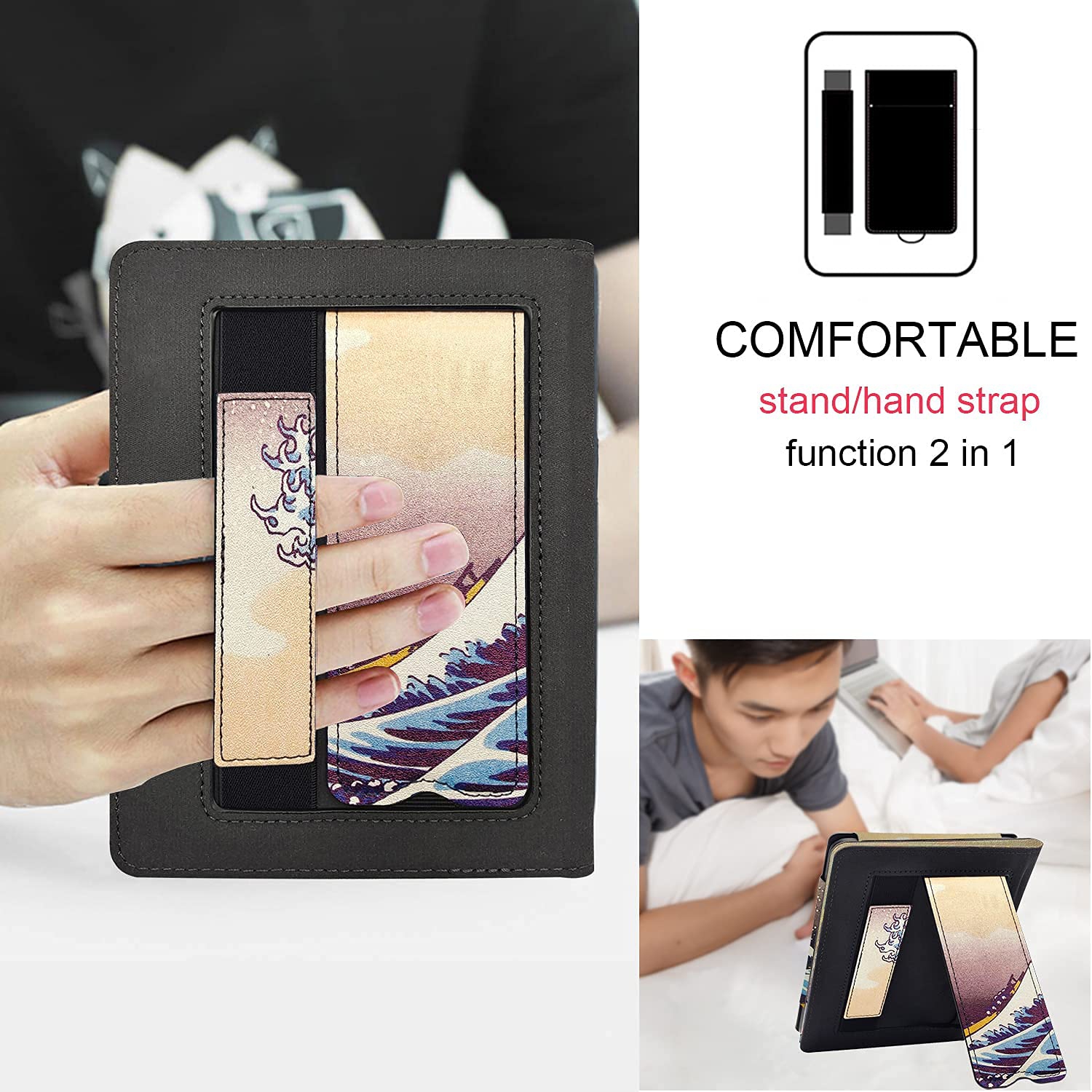 GOVTVA Kindle Paperwhite Case Fits All-New 10th Gen- 2018 / 6 Inch All Paperwhite Generations - PU Leather Sleeve Stand Cove