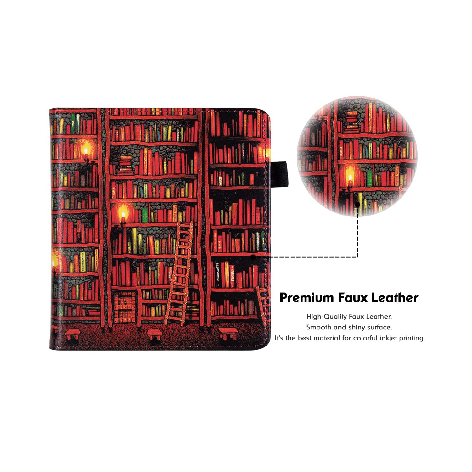 BOZHUORUI – Étui pour liseuse Libra 2 de Kobo avec support – Étui en cuir de polyuréthane de qualité supérieure avec dragonne et au