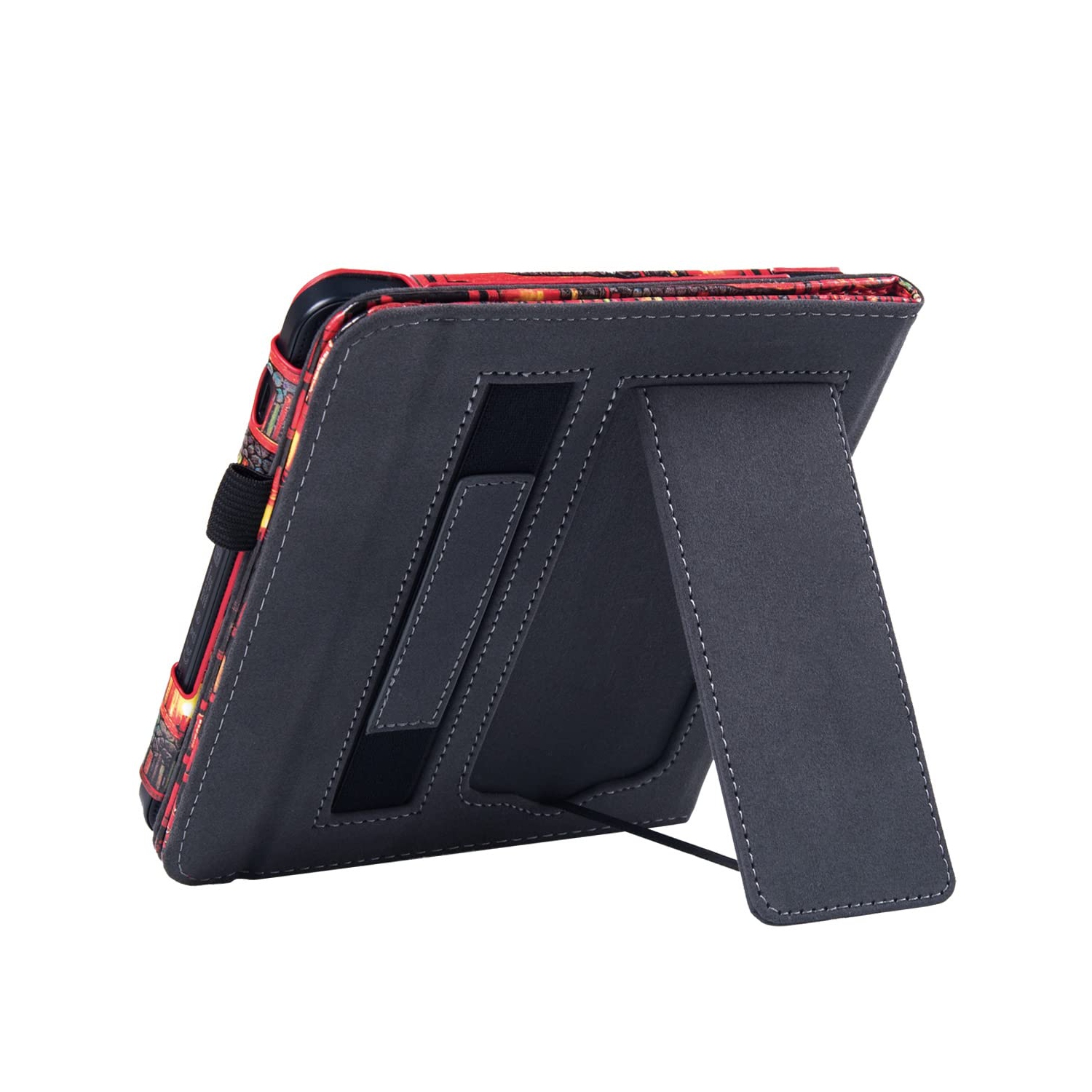 BOZHUORUI – Étui pour liseuse Libra 2 de Kobo avec support – Étui en cuir de polyuréthane de qualité supérieure avec dragonne et au