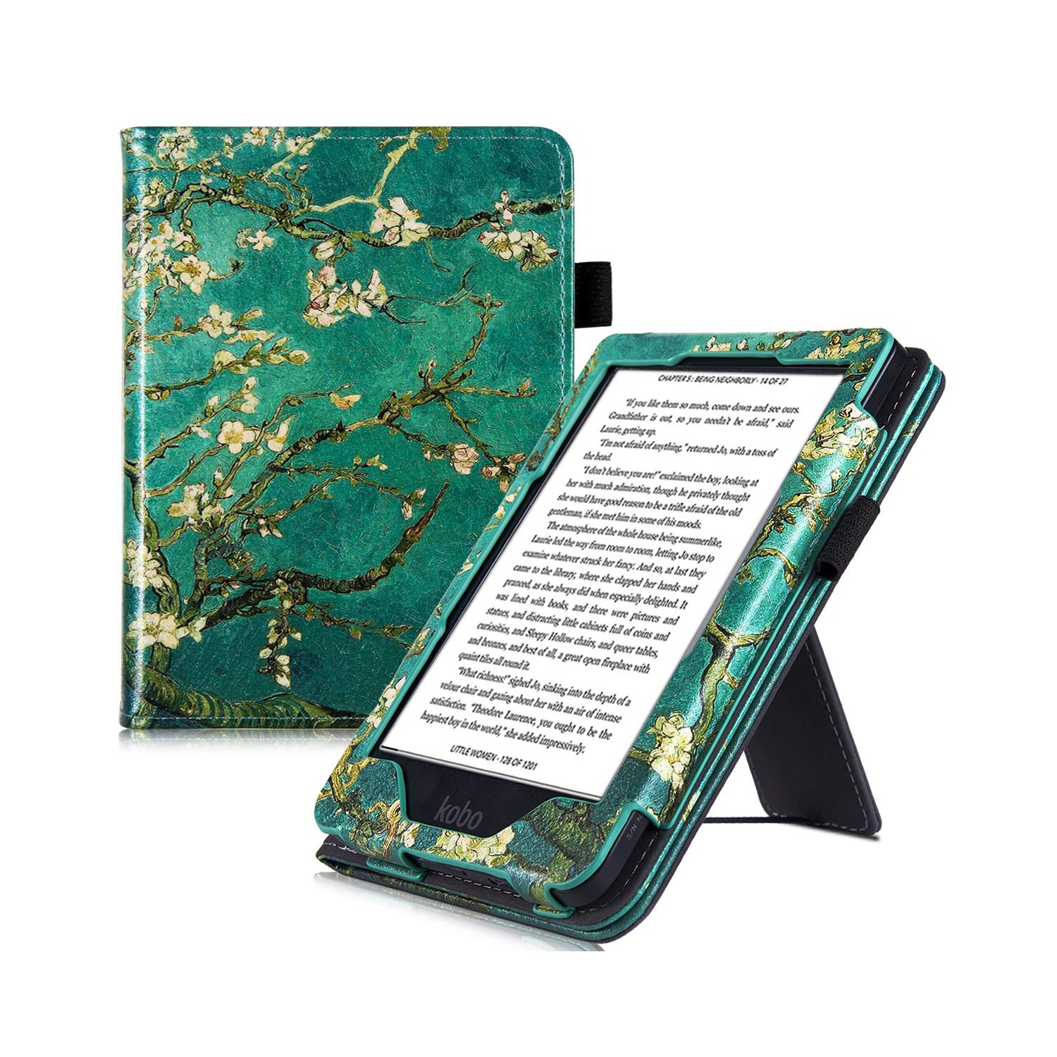 PU e-Reader Cover Star Map White/Dark Blue kwmobile Case Compatible with Kobo Nia 