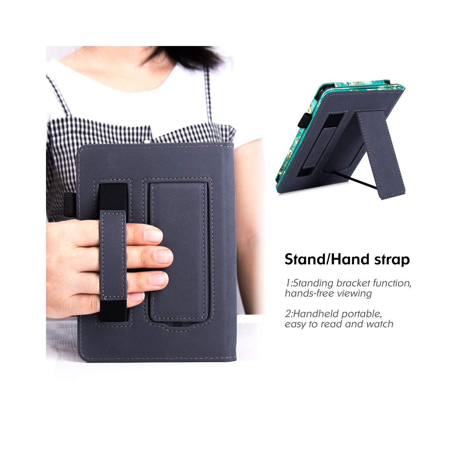 BOZHUORUI – Étui sur socle pour liseuse Clara HD de Kobo – Étui protecteur en cuir de polyuréthane de qualité supérieure avec