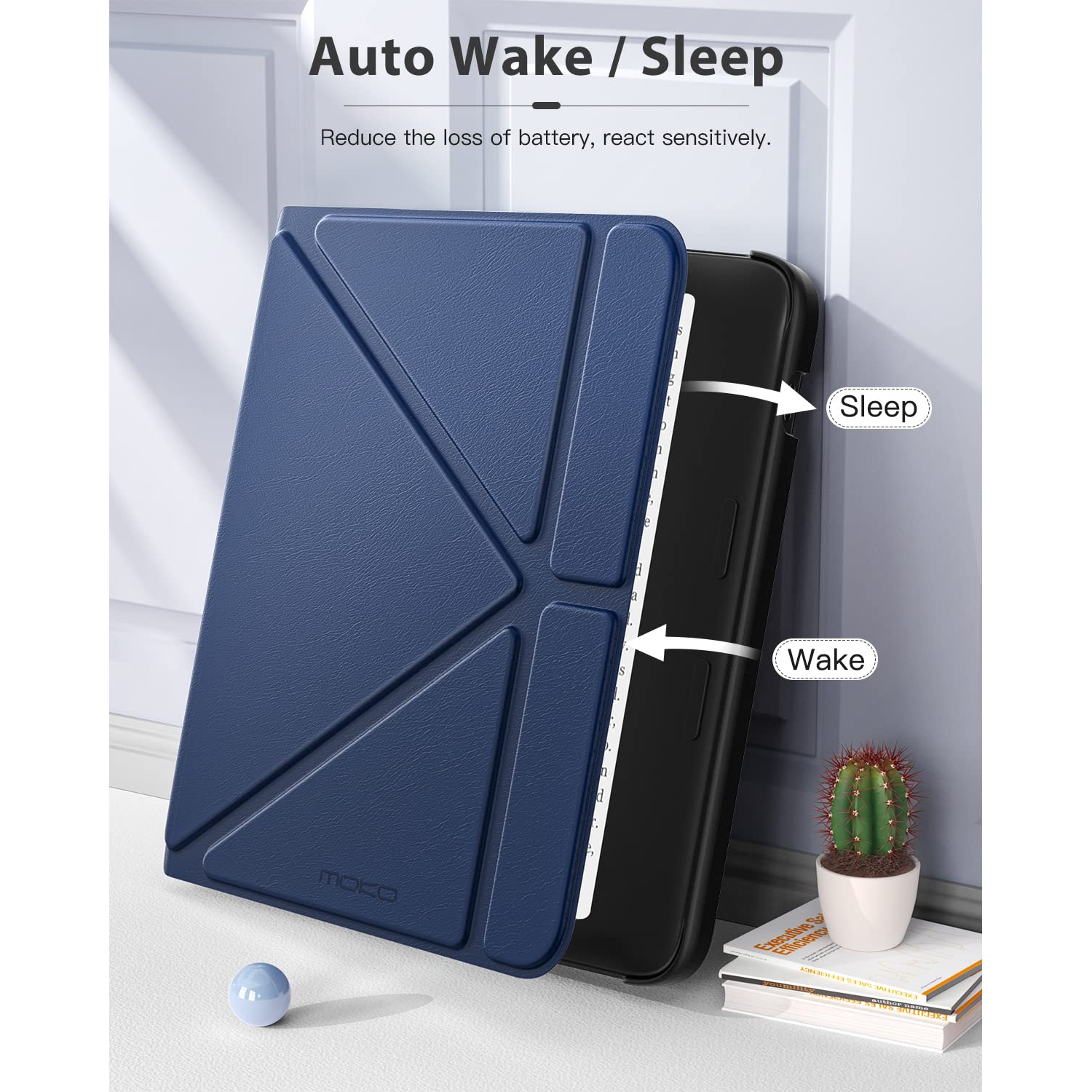 MoKo Folio Case for Kobo Libra 2 E-Reader 7 inch 2021 Released, Origami Standing Shell Cover Case with Multi Angle Magnetic