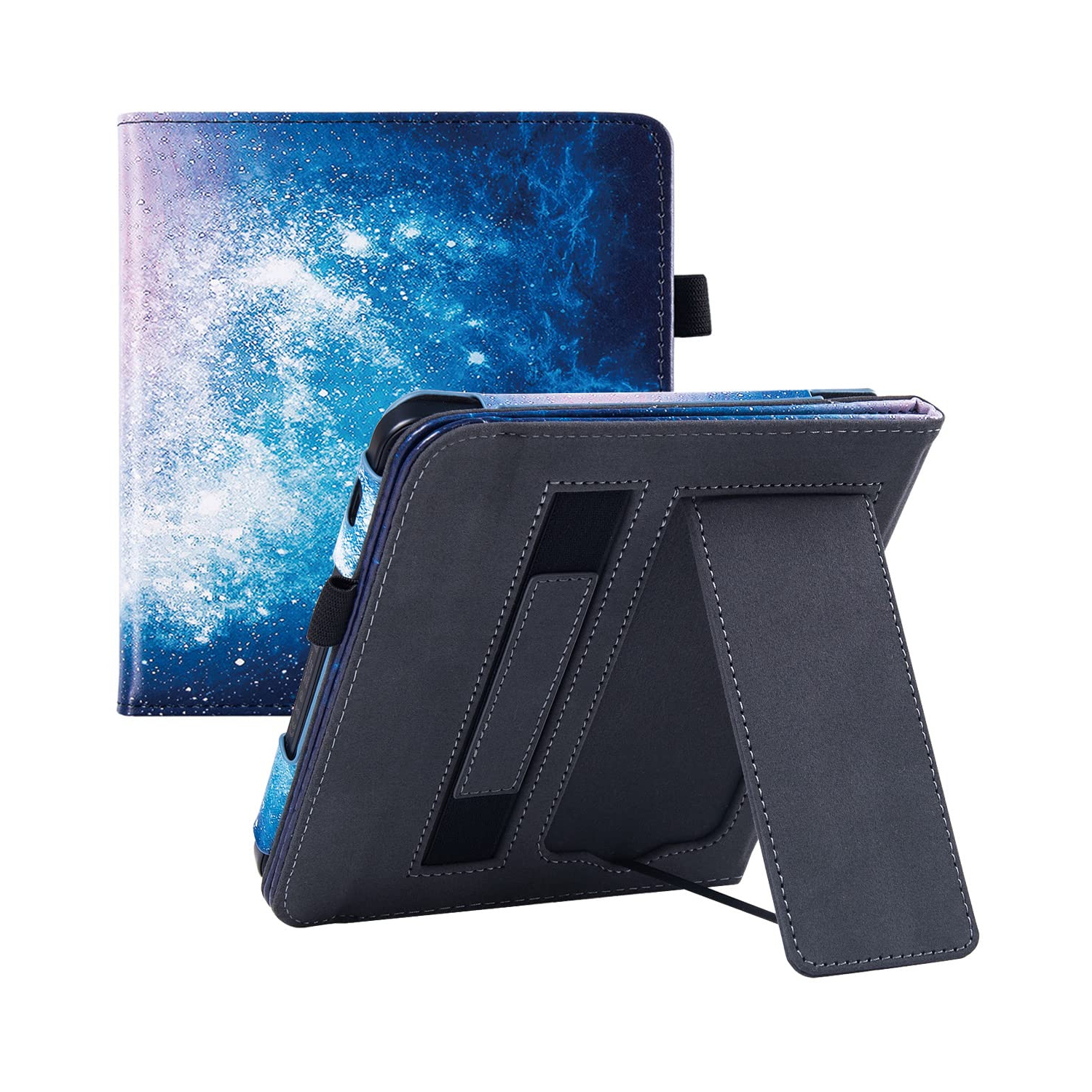 BOZHUORUI Kobo Libra 2 eReader Case with Stand - Premium PU Leather Cover with Hand Strap and Au