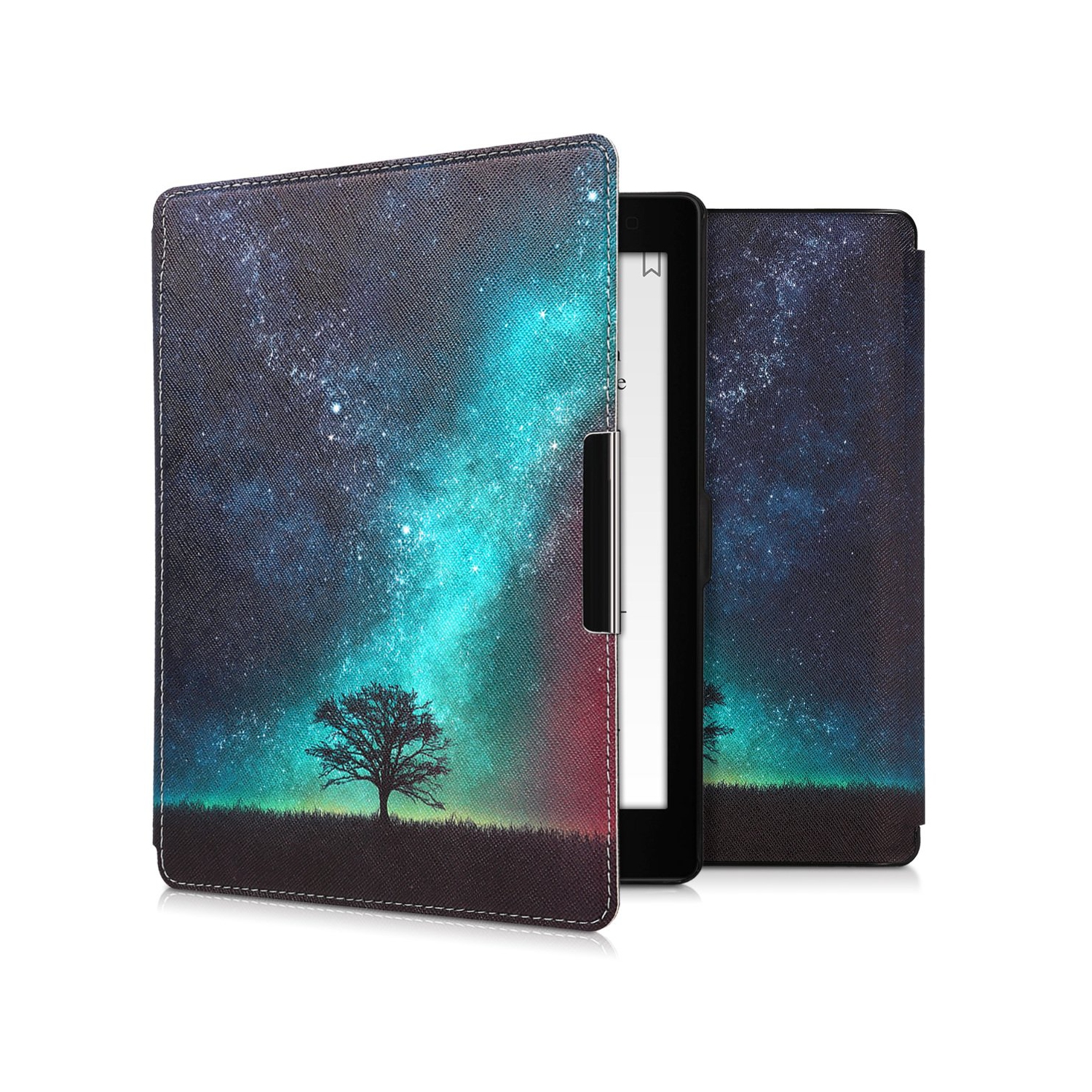 kwmobile Case Compatible with Kobo Aura ONE Case - eReader Cover - Cosmic Nature Blue/Grey/Black