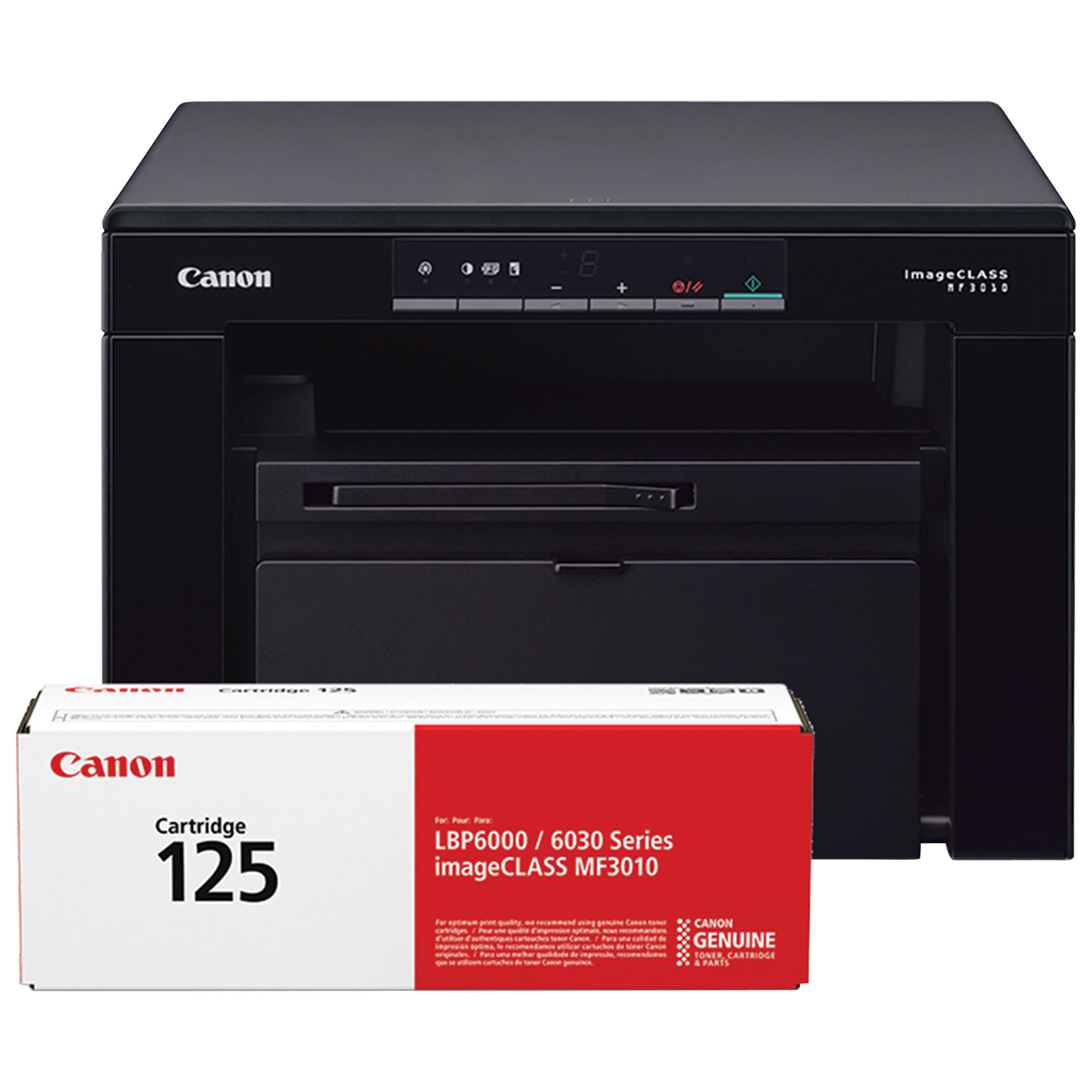 Canon imageClass MF3010 Monochrome All-In-One Laser Printer With Extra Toner Cartridge