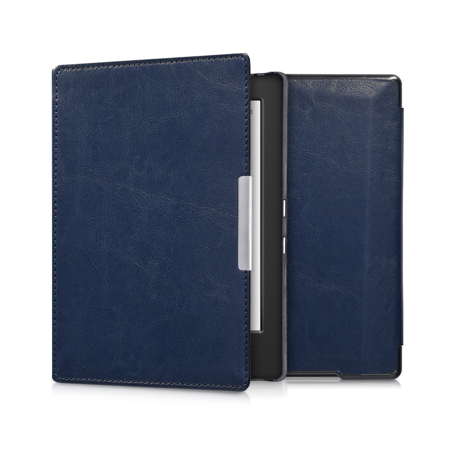 kwmobile Case Compatible with Kobo Aura H2O Edition 1 Case - Cover for eReader with Magnetic Closure - Dark Blue