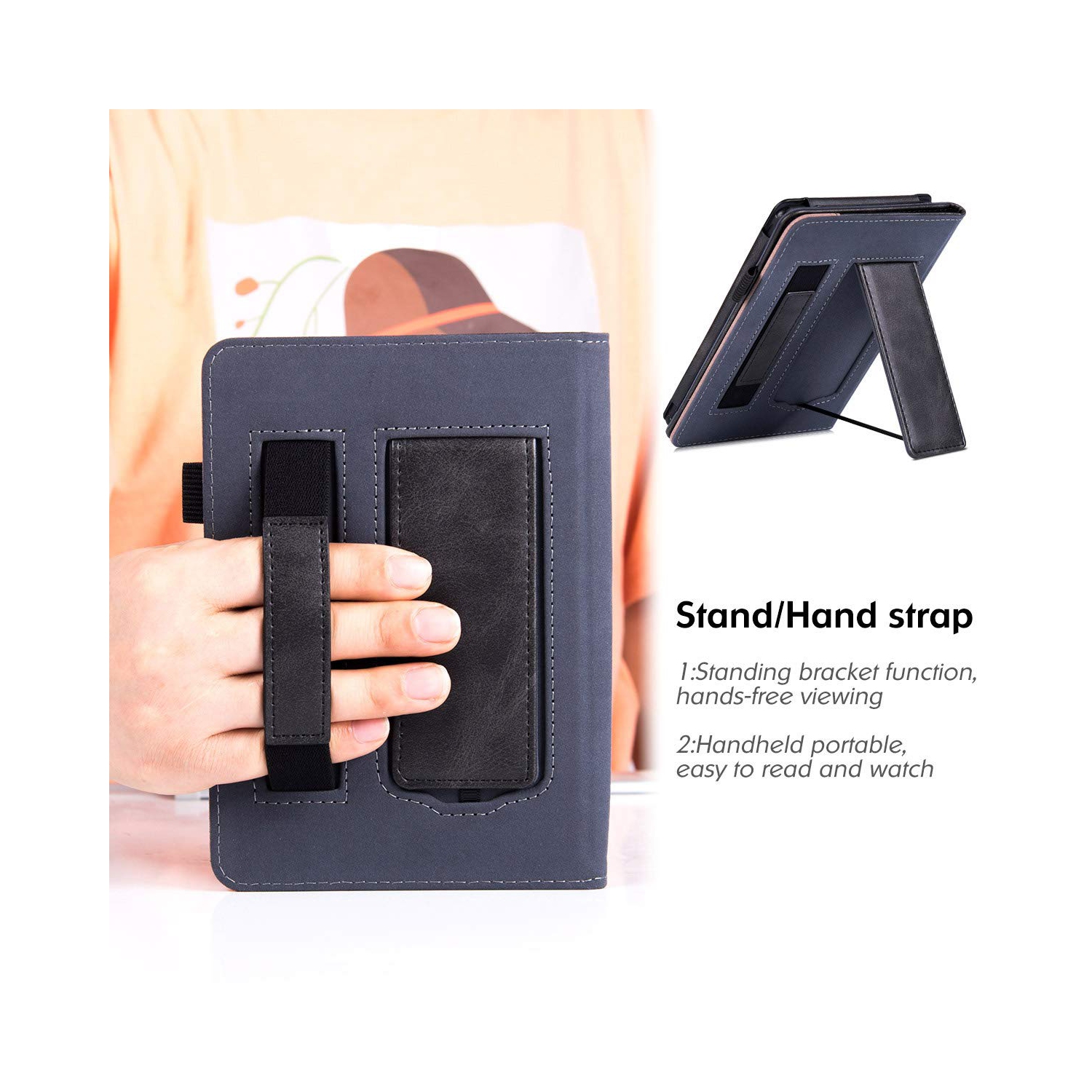 BOZHUORUI – Étui sur socle pour liseuse Clara HD de Kobo – Étui protecteur en cuir de polyuréthane de qualité supérieure avec