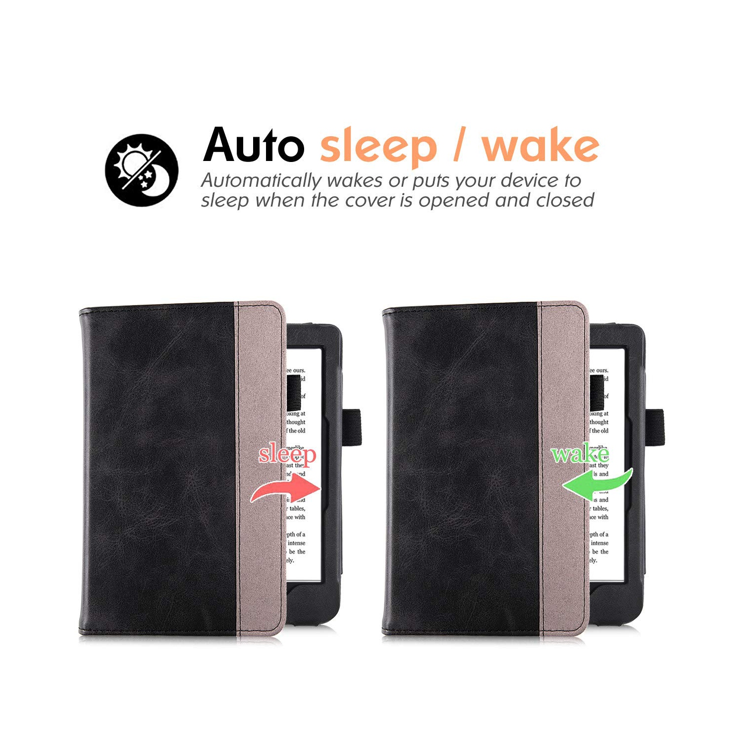 BOZHUORUI – Étui sur socle pour liseuse Clara HD de Kobo – Étui protecteur en cuir de polyuréthane de qualité supérieure avec