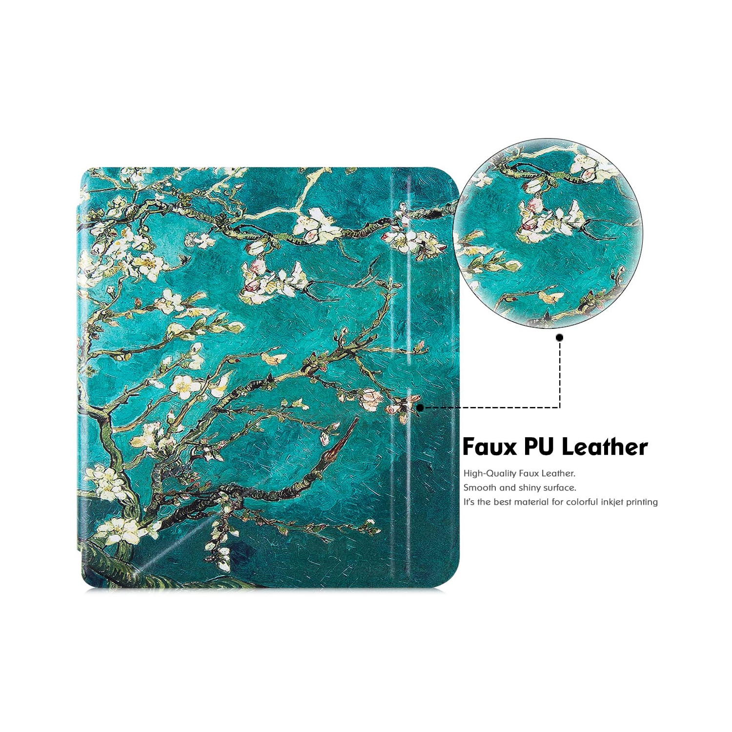 BOZHUORUI Étui protecteur pour liseuse Libra 2 de Kobo - Étui protecteur en cuir de polyuréthane de qualité supérieure avec support AUT