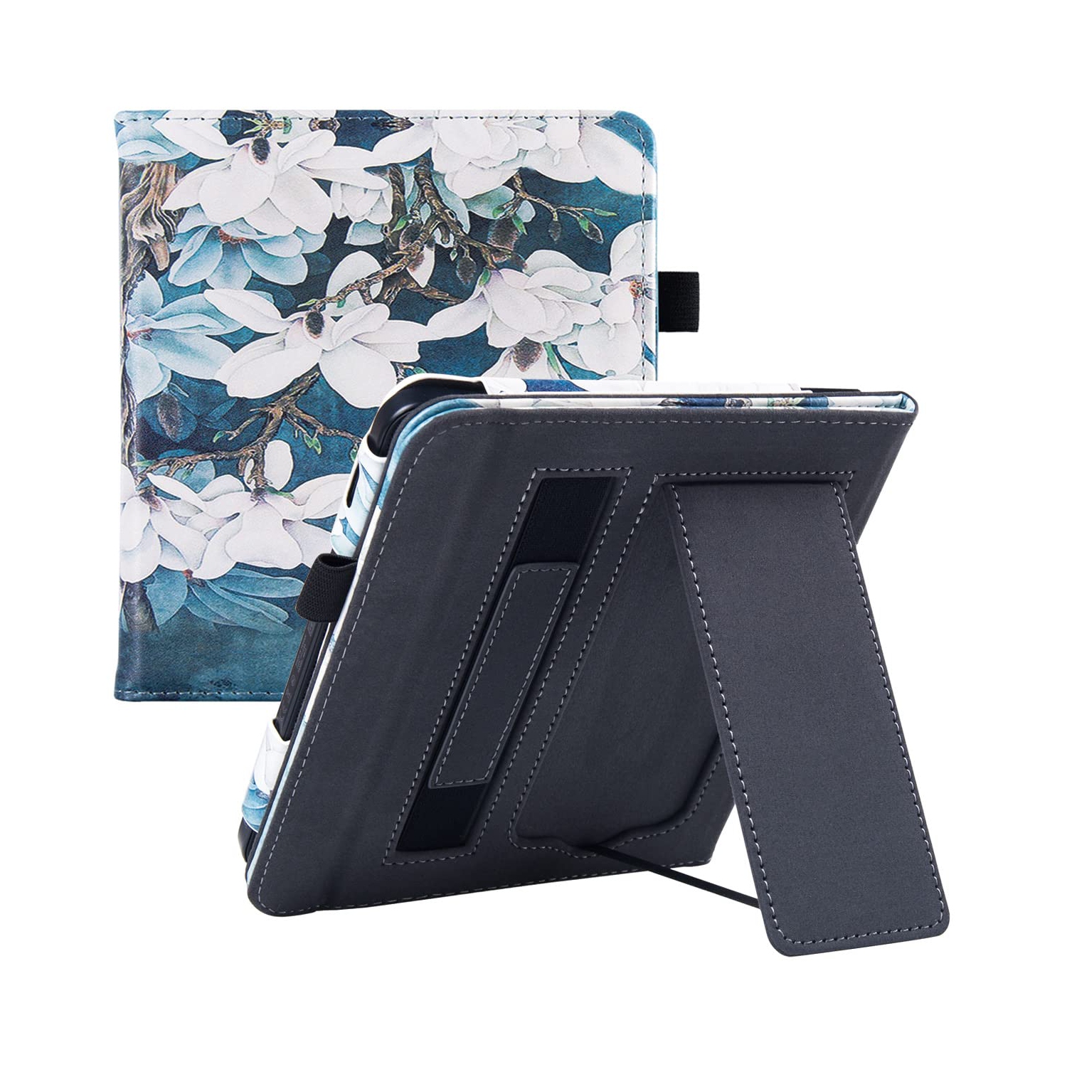 BOZHUORUI Kobo Libra 2 eReader Case with Stand - Premium PU Leather Cover with Hand Strap and Au