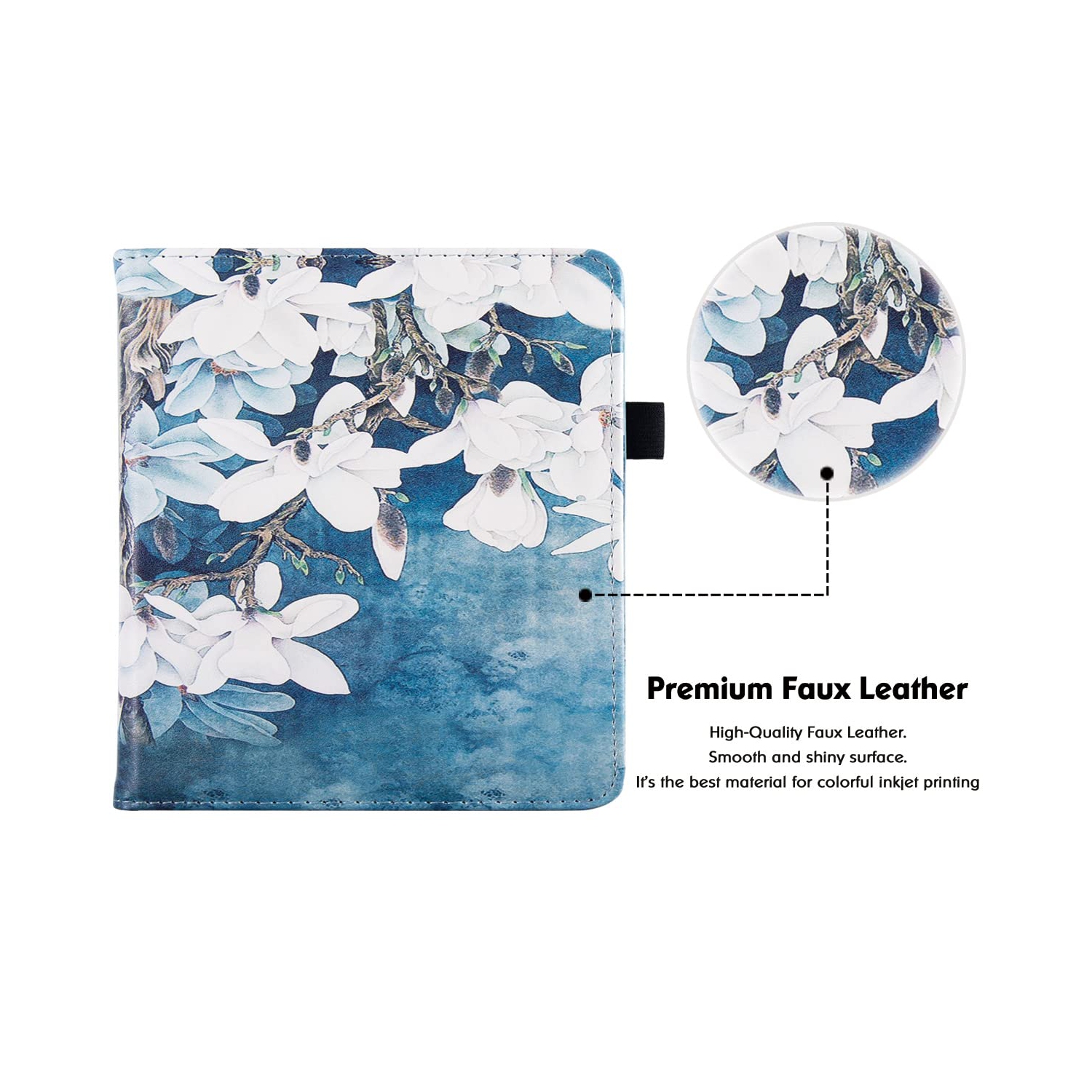 BOZHUORUI Kobo Libra 2 eReader Case with Stand - Premium PU Leather Cover with Hand Strap and Au