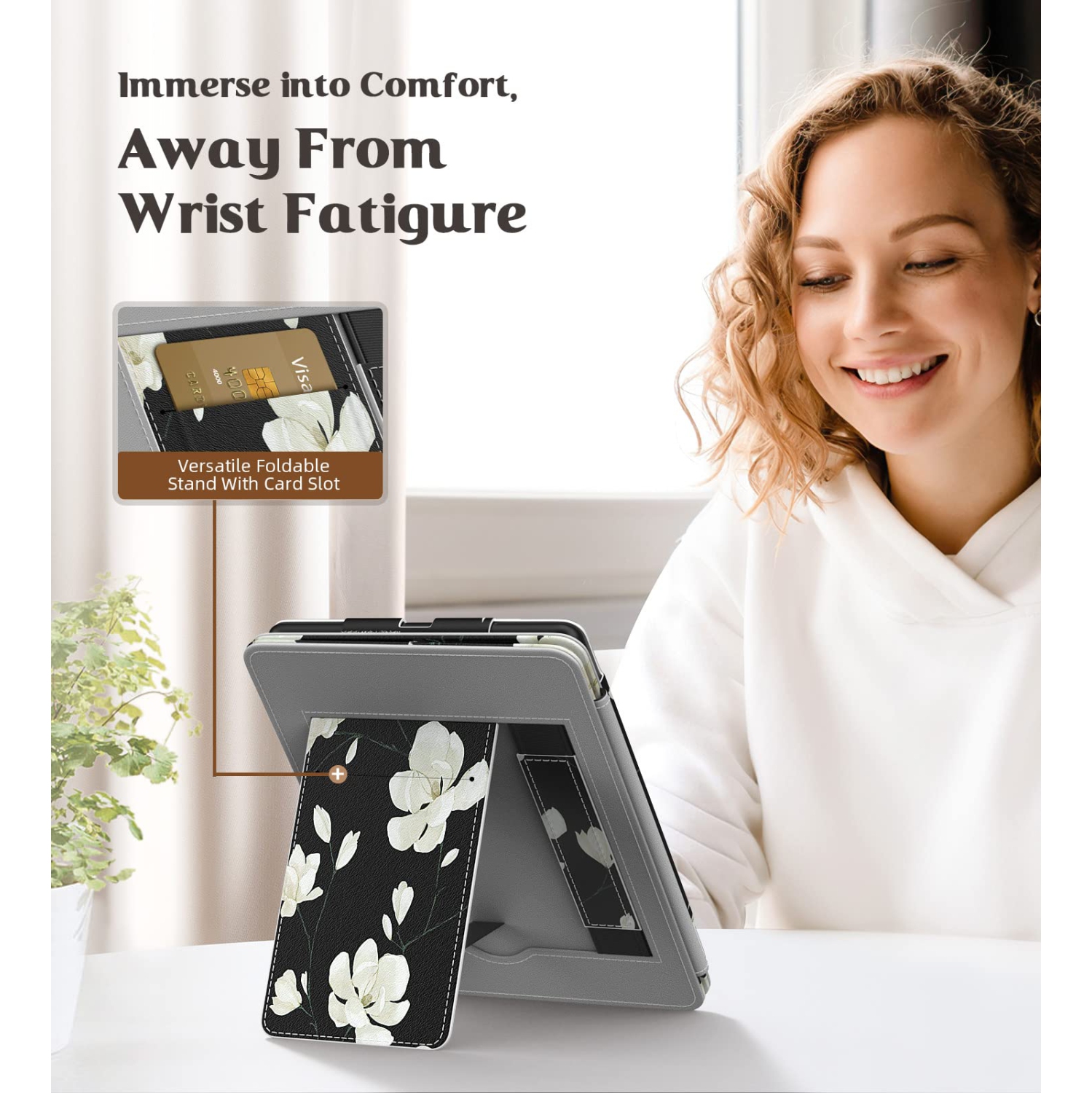 MoKo Case for 6.8" Kindle Paperwhite and Kindle Paperwhite Signature Edition, Slim PU Shell Cover Cas