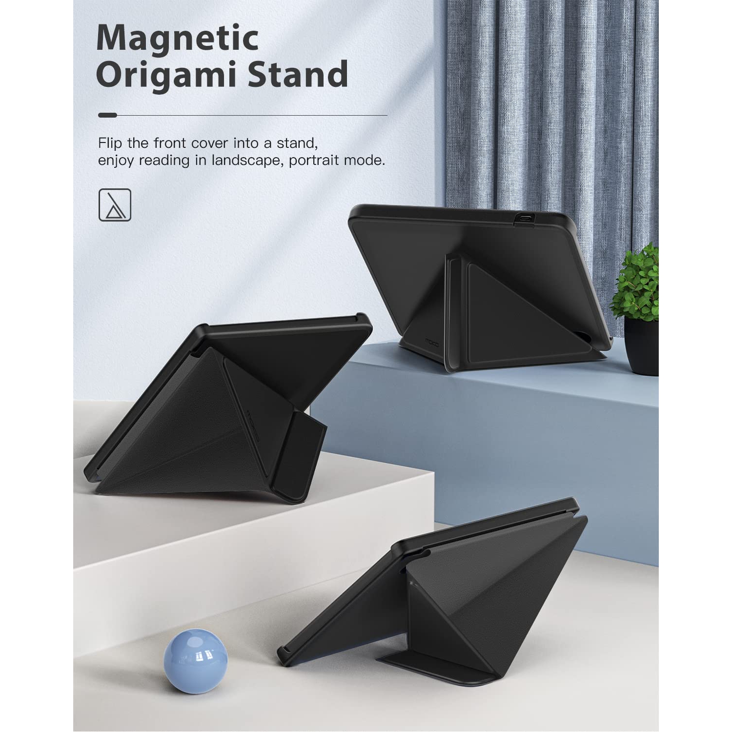 MoKo Folio Case for Kobo Libra 2 E-Reader 7 inch 2021 Released, Origami Standing Shell Cover Case with Multi Angle Magnetic