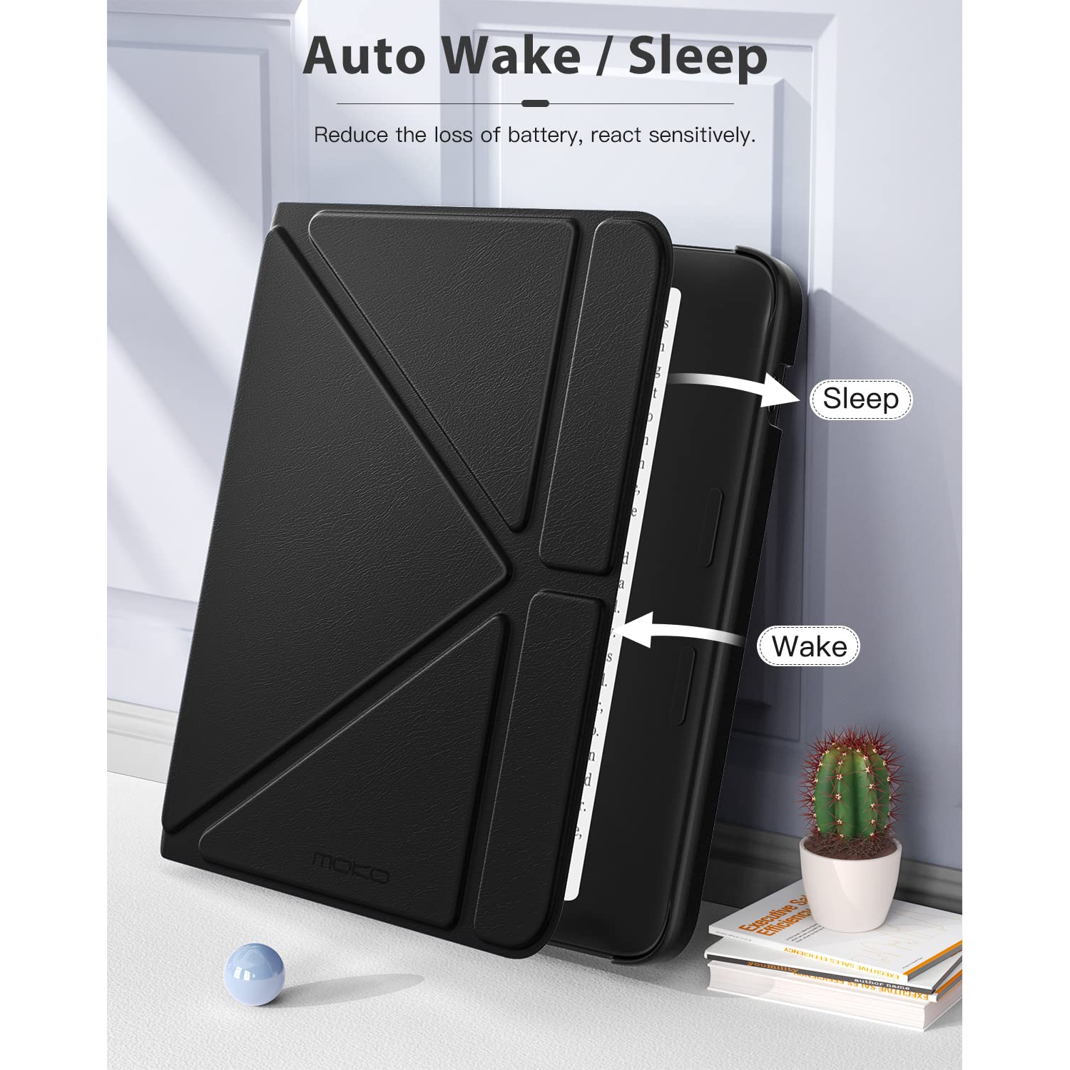 MoKo Folio Case for Kobo Libra 2 E-Reader 7 inch 2021 Released, Origami Standing Shell Cover Case with Multi Angle Magnetic