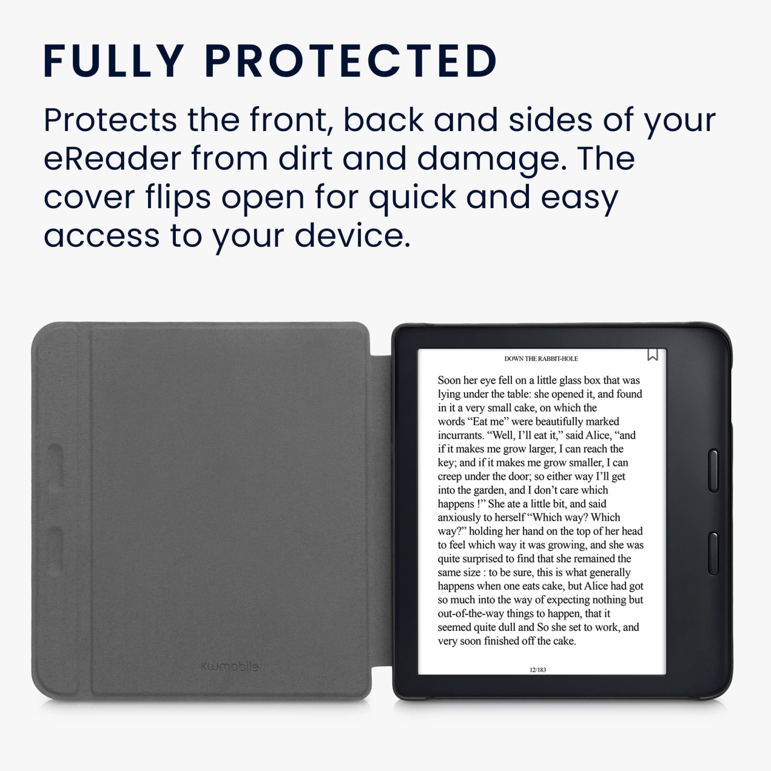 Étui kwMobile compatible avec la Libra 2 de Kobo - Étui folio en cuir de polyuréthane pour liseuse de style livre - Violet