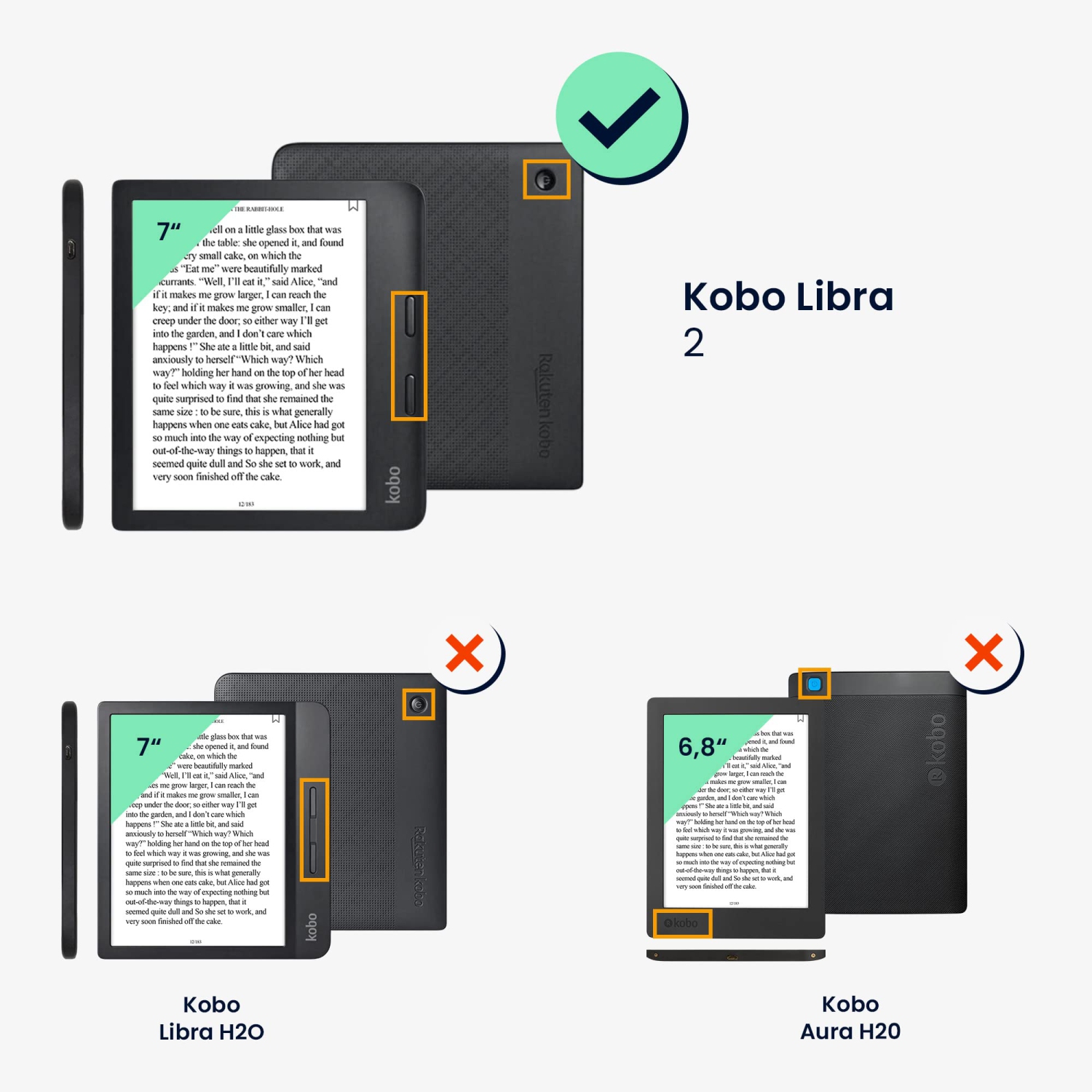 Étui kwMobile compatible avec la Libra 2 de Kobo - Étui folio en cuir de polyuréthane pour liseuse de style livre - Violet