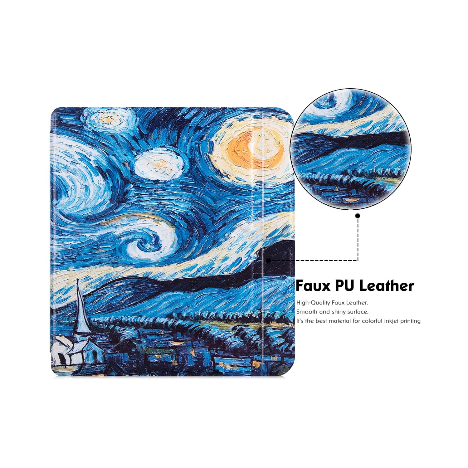 BOZHUORUI Kobo Libra 2 eReader Case - Premium PU Leather Origami Stand Protective Cover with Aut