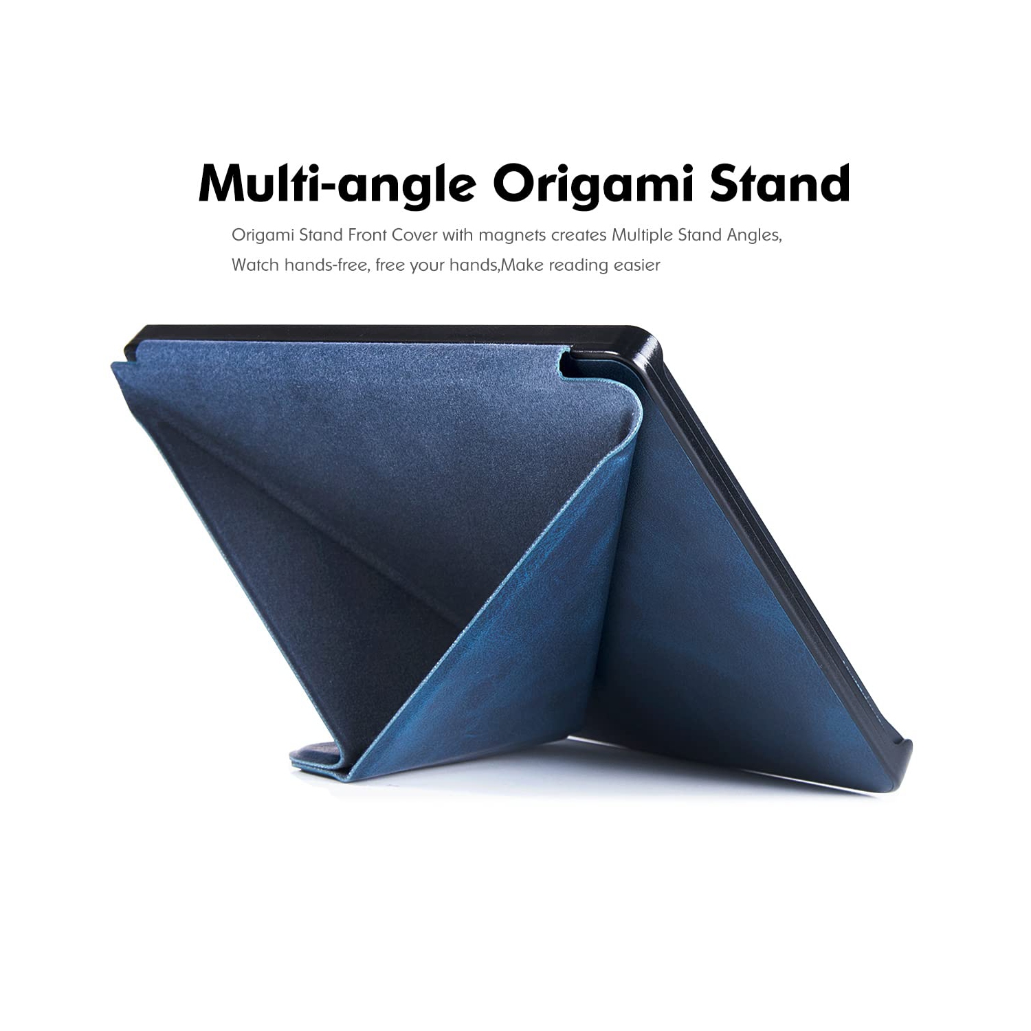 BOZHUORUI Kobo Libra 2 eReader Case - Premium PU Leather Origami Stand Protective Cover with Aut