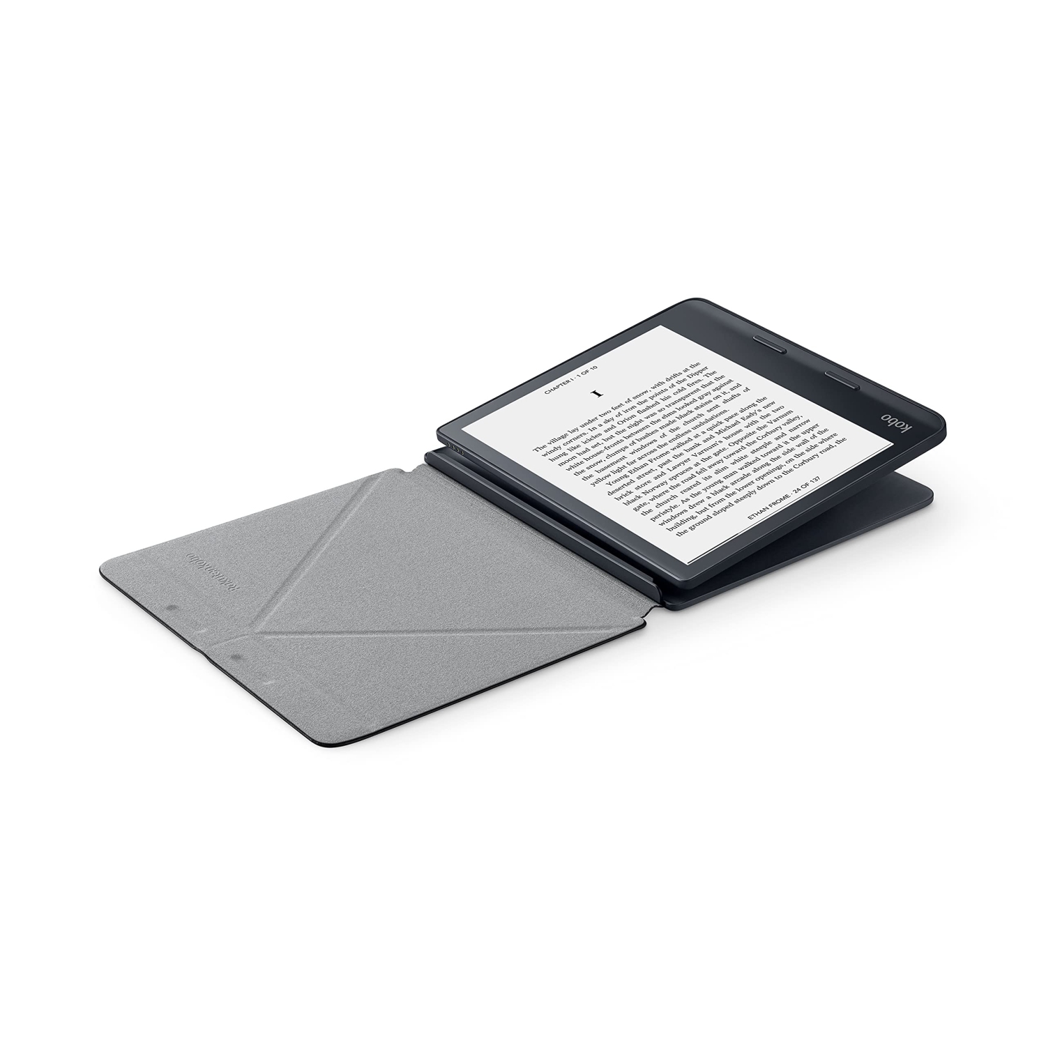 Kobo Sage SleepCover Case | Black | Sleep/Wake Technology | Built-in 2-Way Stand | Vegan Leather | Compatible with 8” Kobo L