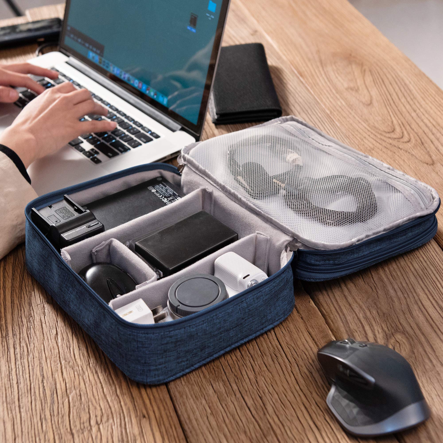 Organiseur électronique, AURTEC Digital Accessories Cable Organizer Bag Sac  de rangement pour câble de voyage protège les clés USB, 