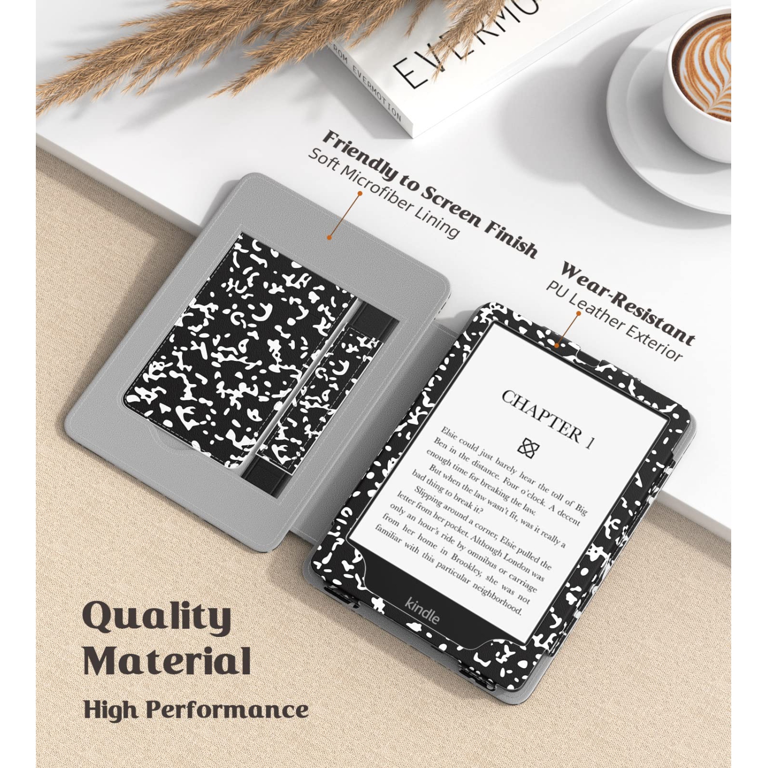 MoKo Case for 6.8" Kindle Paperwhite and Kindle Paperwhite Signature Edition, Slim PU Shell Cover Cas