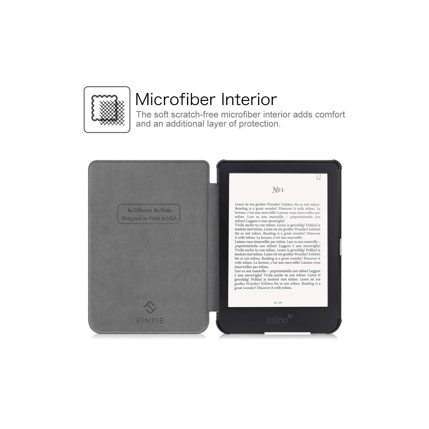 Étui SlimShell pour Clara HD de Kobo - Étui protecteur en similicuir pu ultra mince et léger avec Auto Sleep/Wake pour liseuse Clara HD de 6 po de