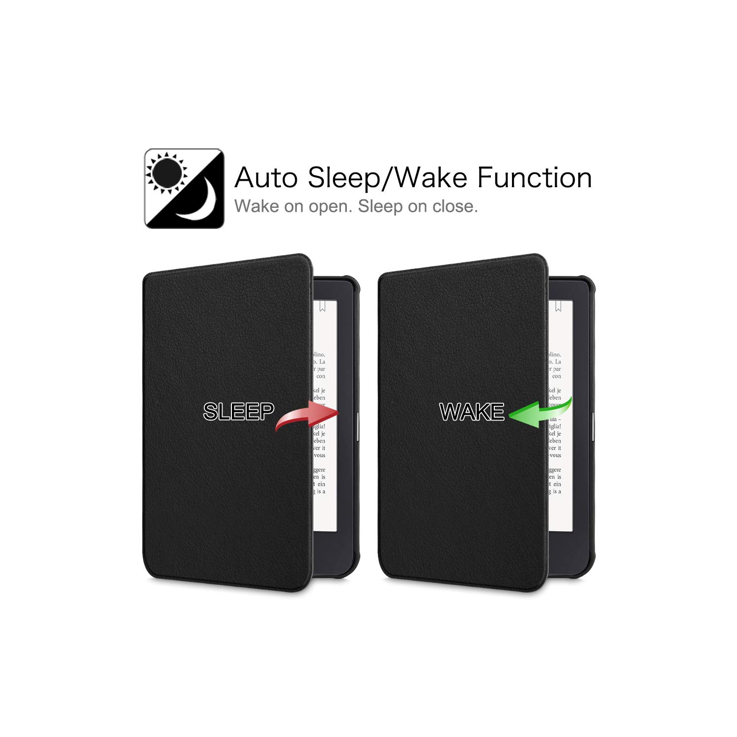 Étui SlimShell pour Clara HD de Kobo - Étui protecteur en similicuir pu ultra mince et léger avec Auto Sleep/Wake pour liseuse Clara HD de 6 po de