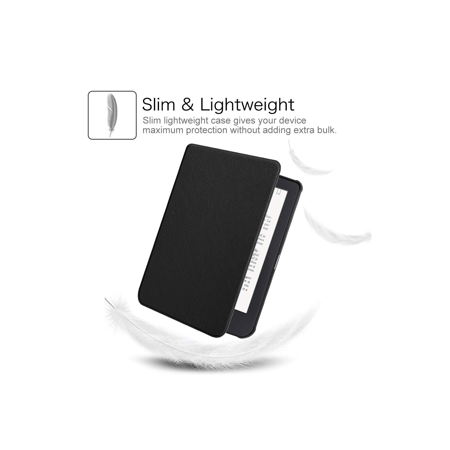 Étui SlimShell pour Clara HD de Kobo - Étui protecteur en similicuir pu ultra mince et léger avec Auto Sleep/Wake pour liseuse Clara HD de 6 po de