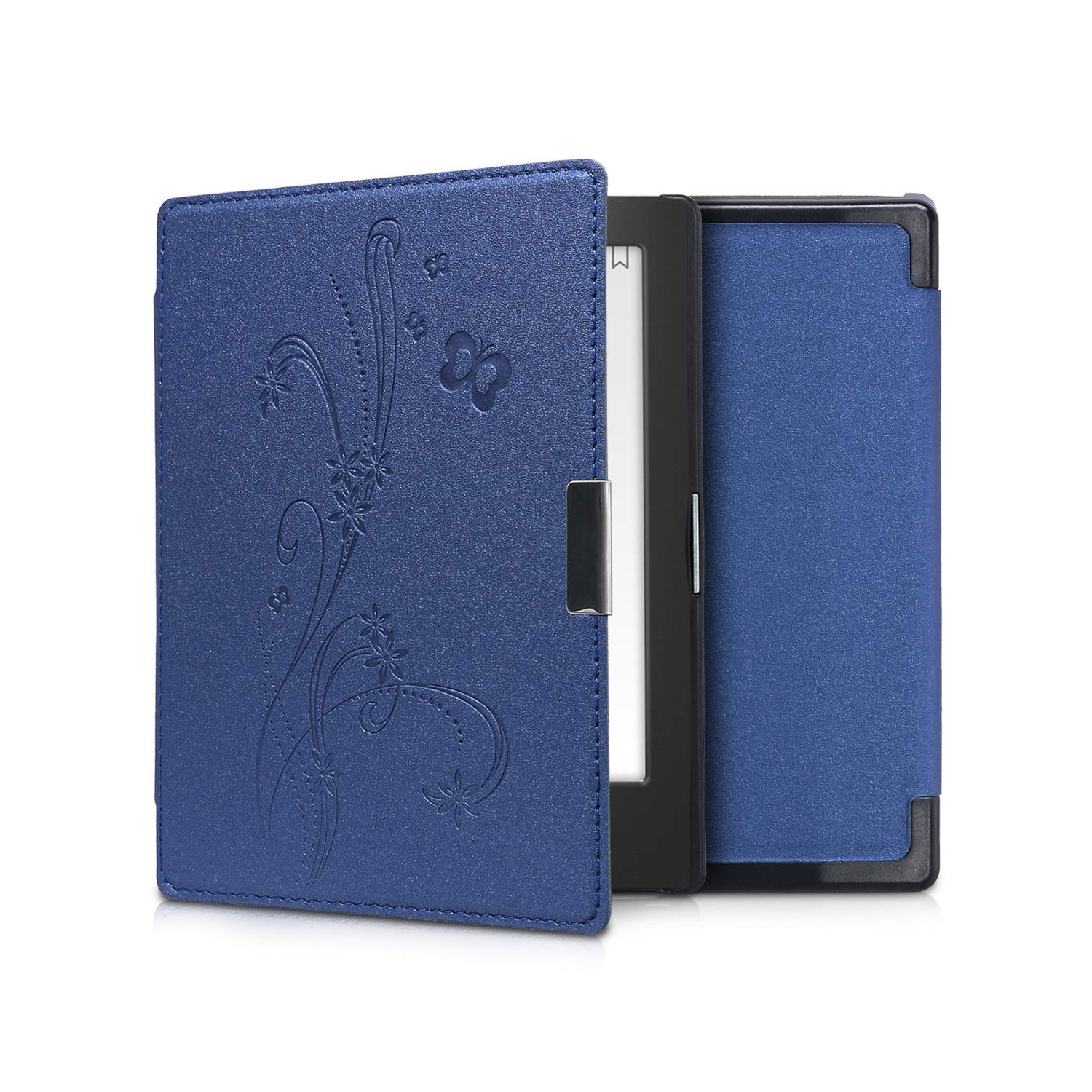 Kobo Aura Edition 1 Case - eReader Cover - Butterfly Tendril Dark Blue